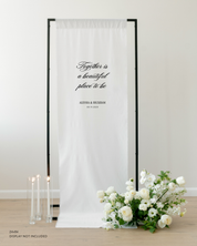 Linen Custom Quote Wedding Sign Together Is A Beautiful Place To Be Personalized Elegant Script
