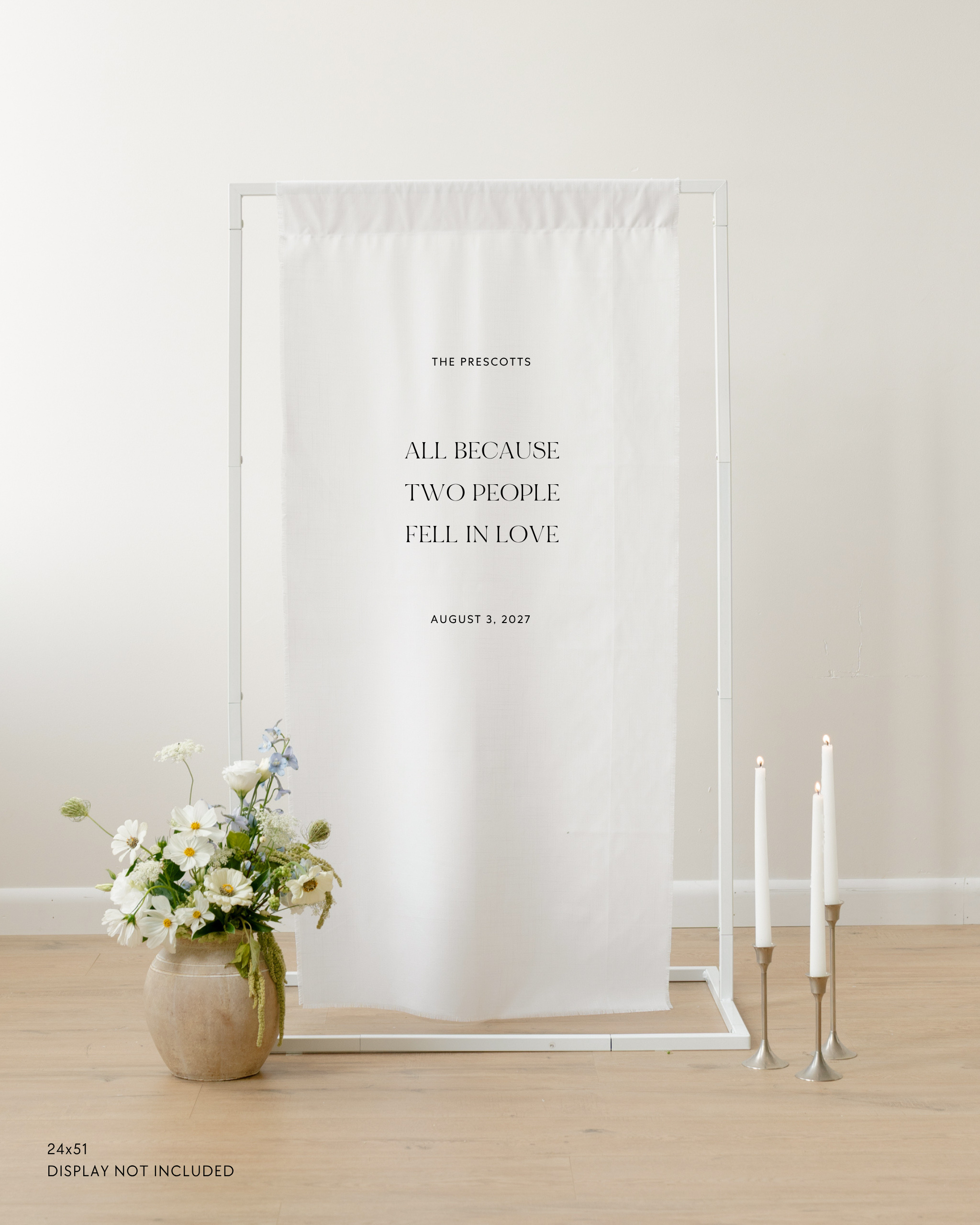 Linen Custom Wedding Quote Sign All Because Two People Fell In Love