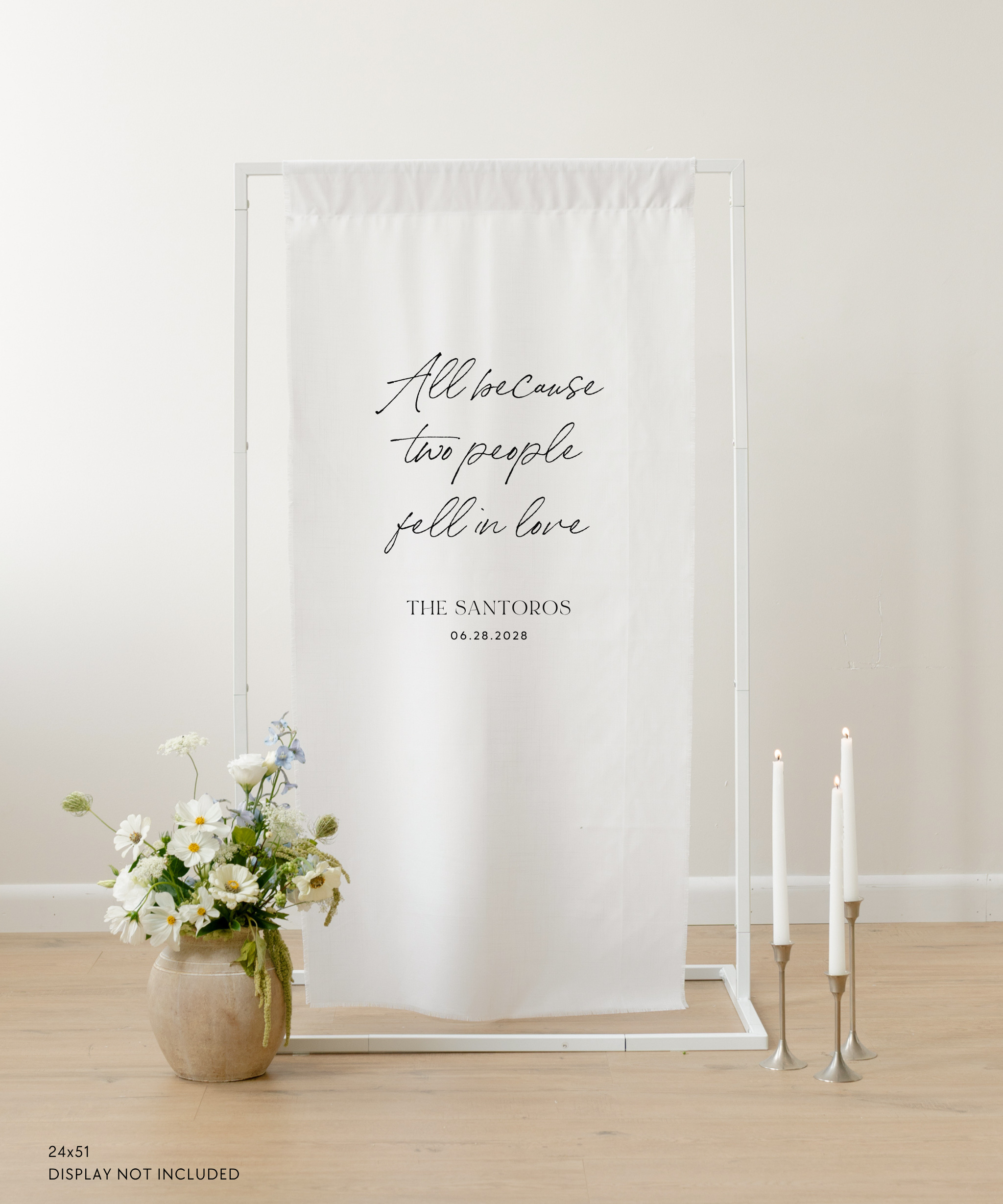 Linen Custom Wedding Quote Sign All Because Two People Fell In Love