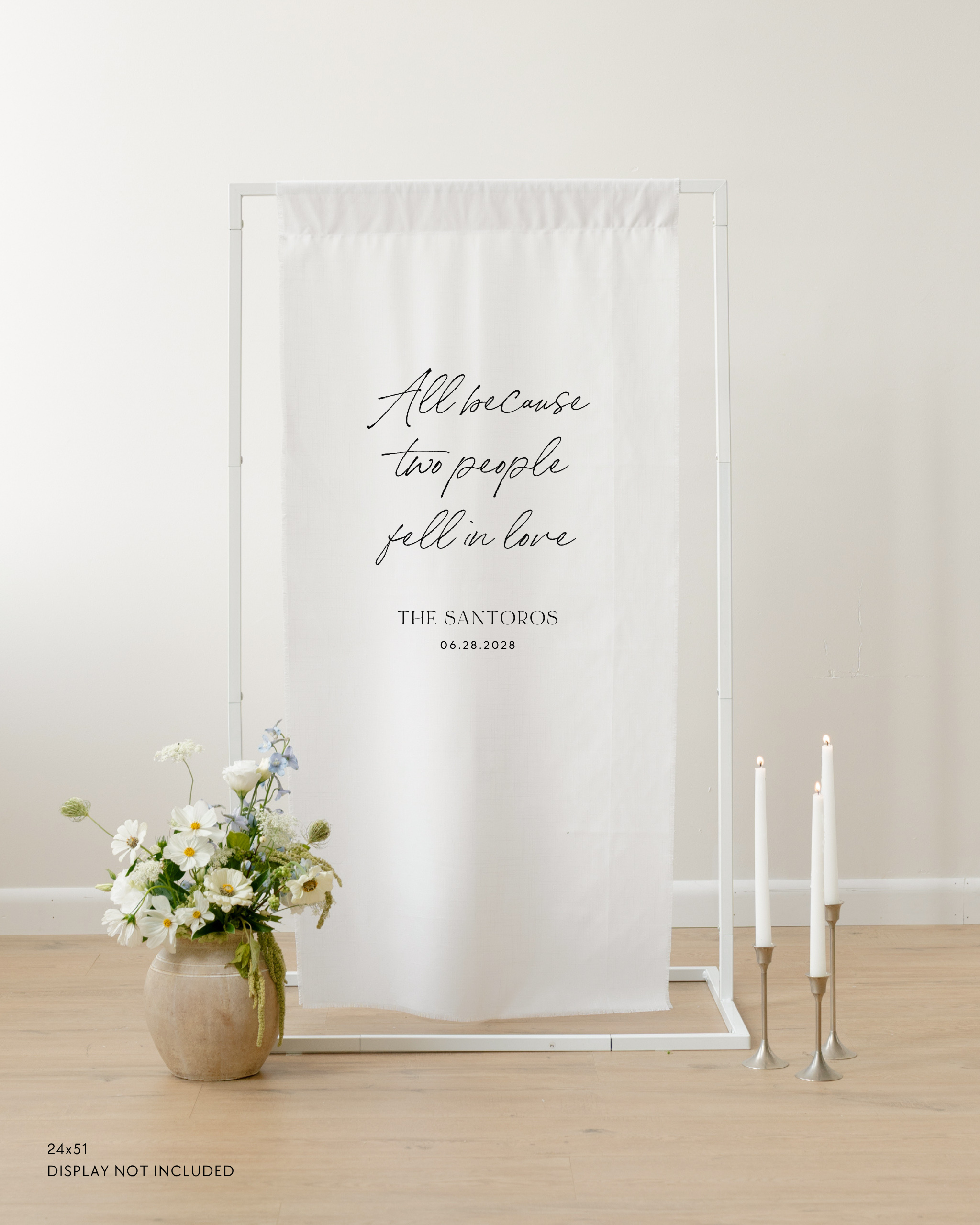 Linen Custom Wedding Quote Sign All Because Two People Fell In Love