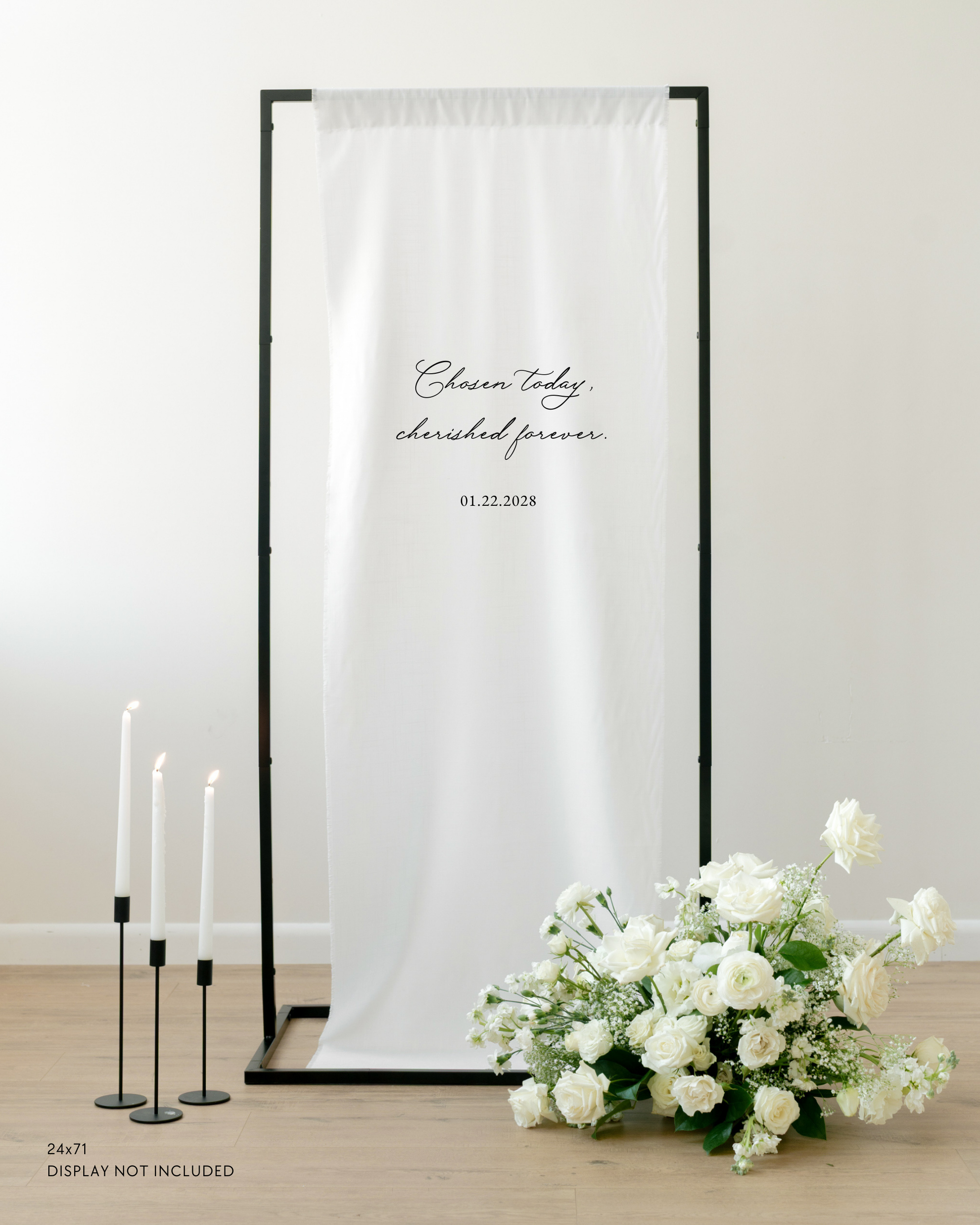 Linen Custom Wedding Quote Sign Chosen Today Cherished Forever