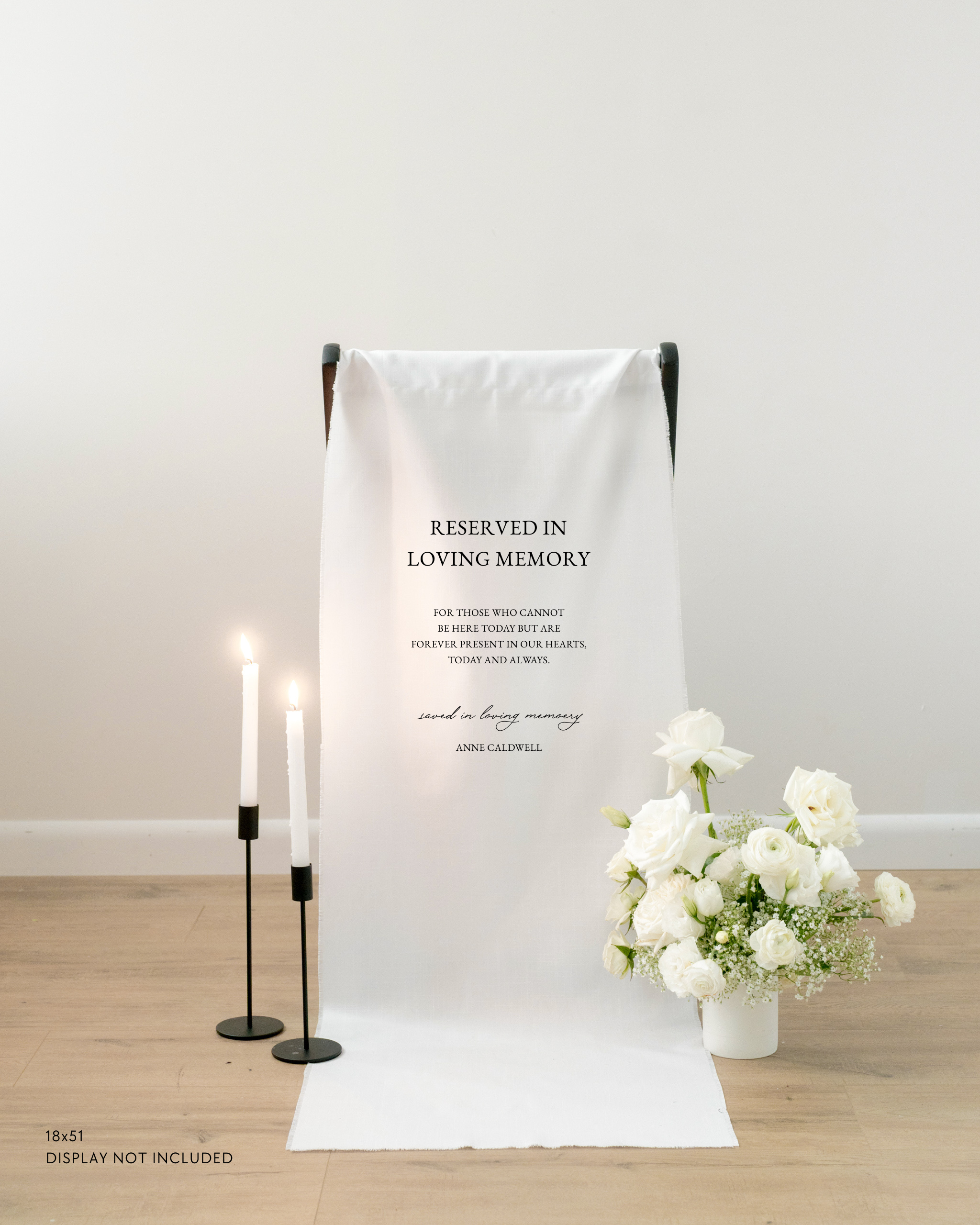 Linen Reserved In Loving Memory Wedding Sign 