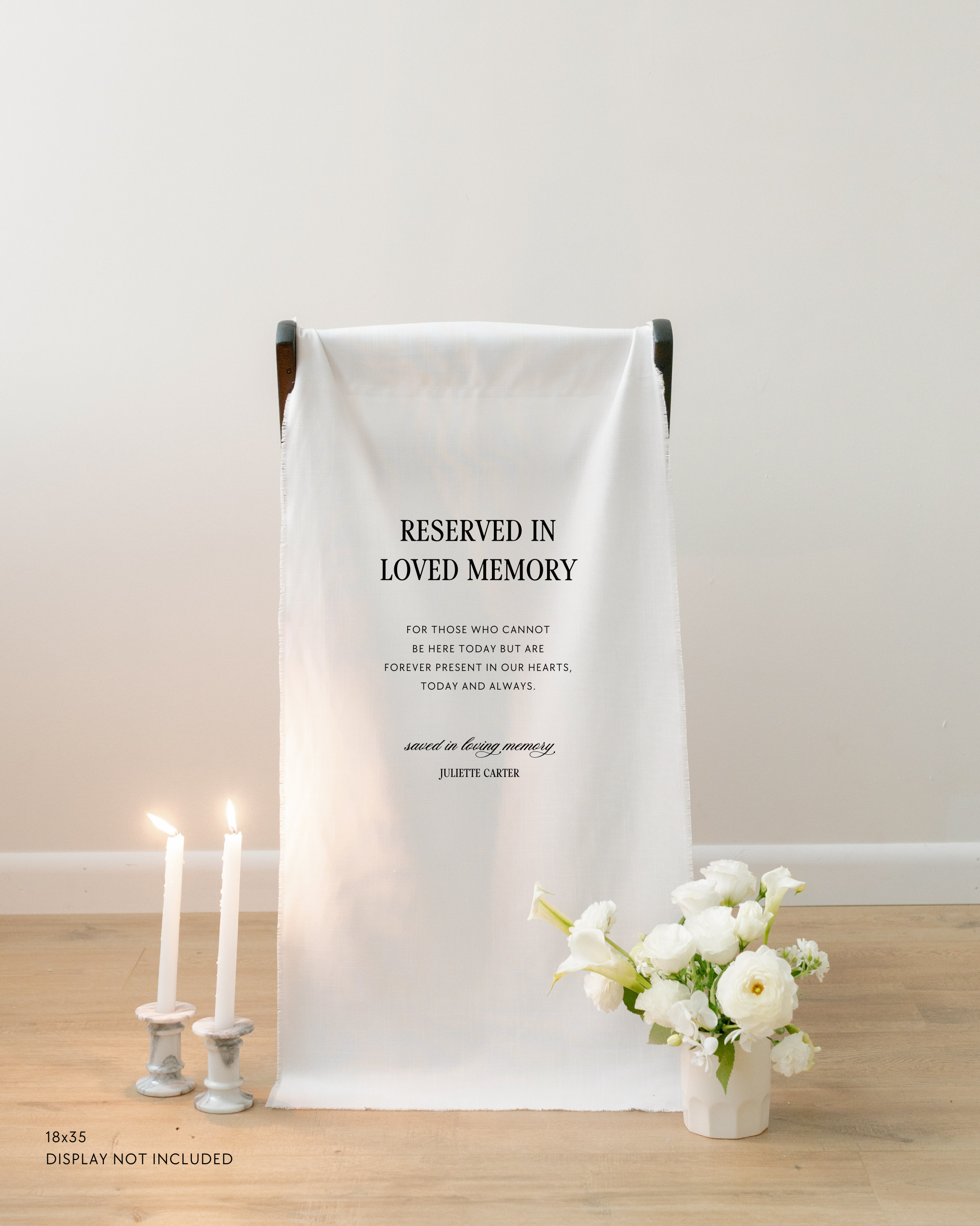 Linen In Loving Memory Wedding Sign 
