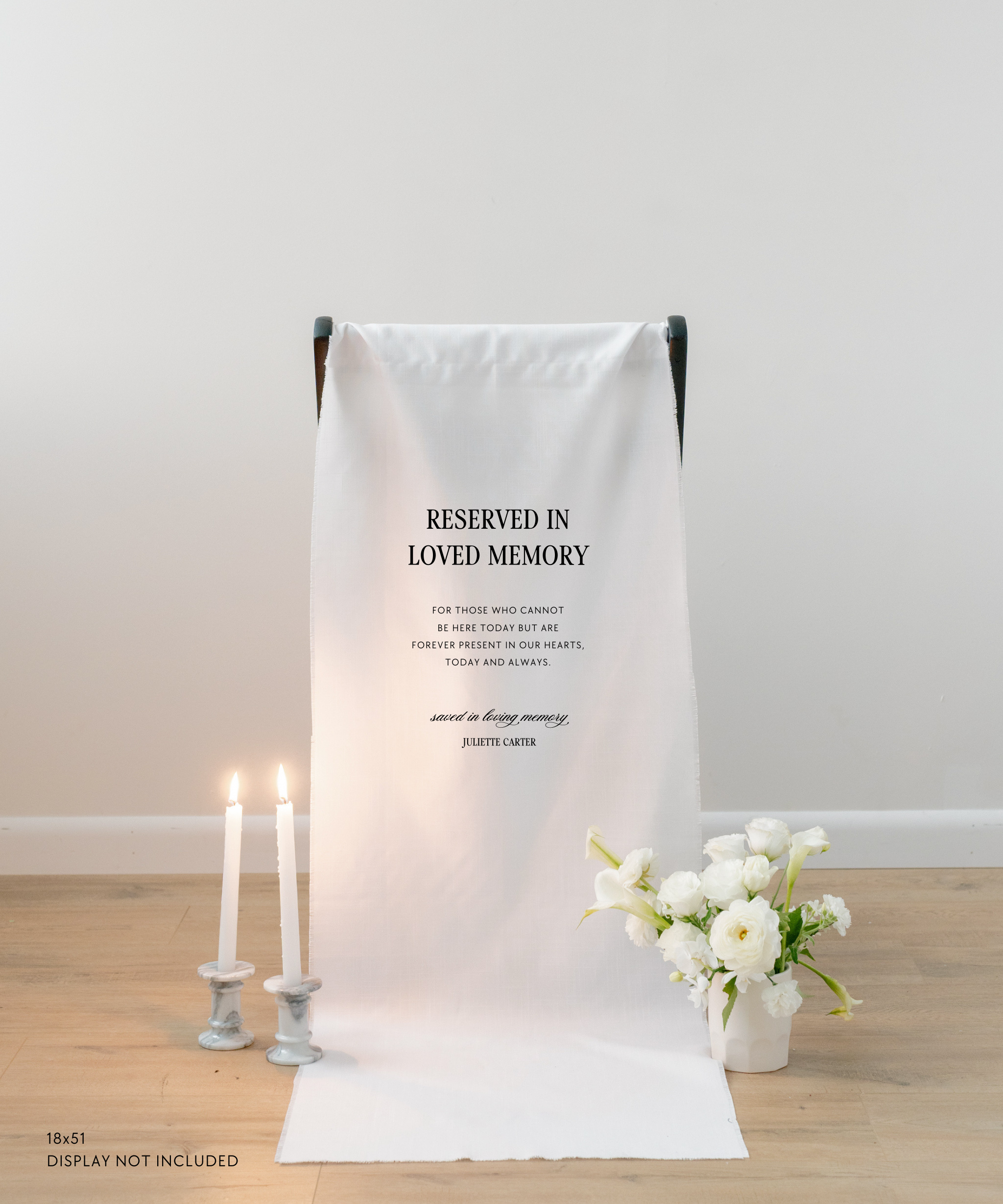 Linen In Loving Memory Wedding Sign 