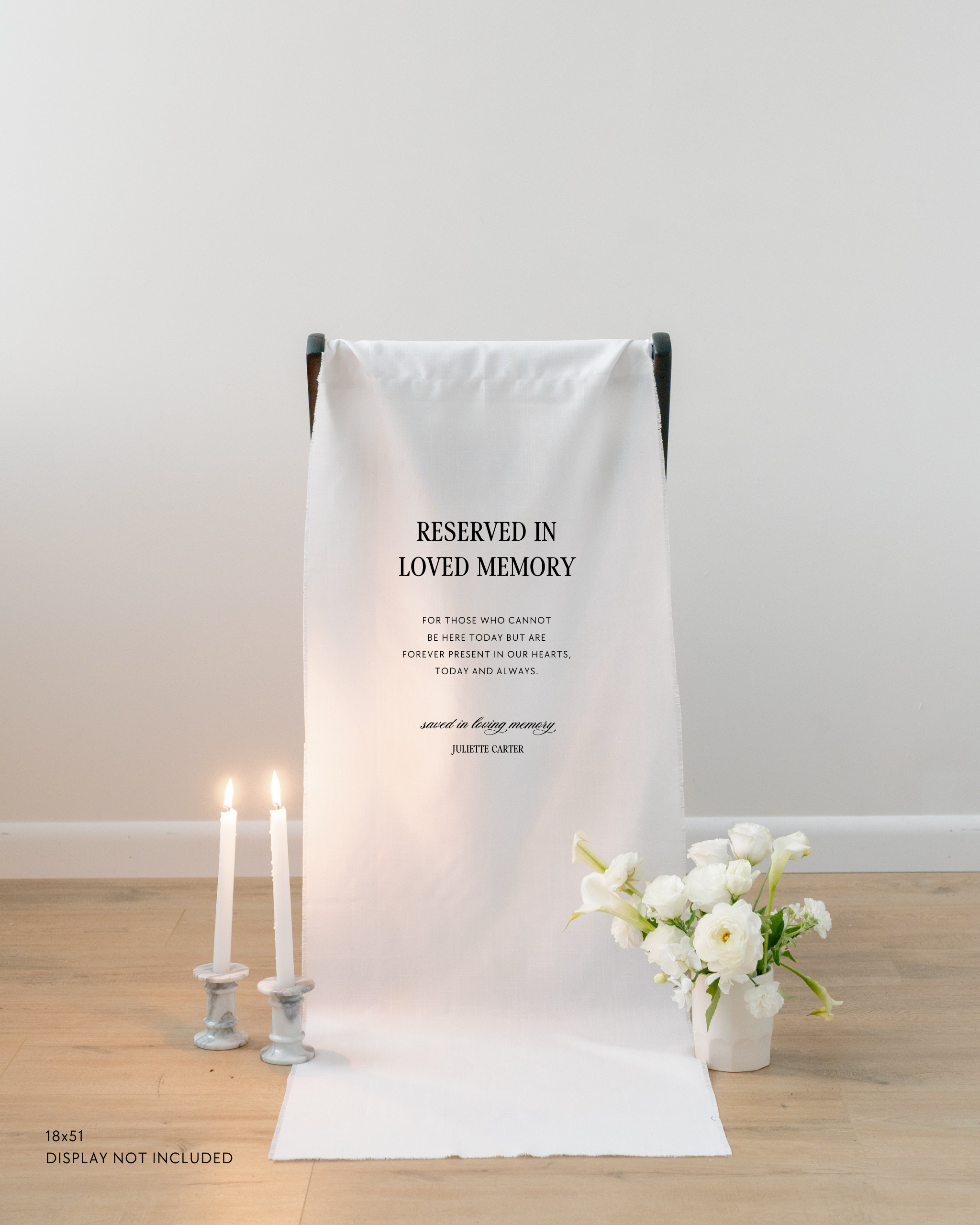 Linen In Loving Memory Wedding Sign 