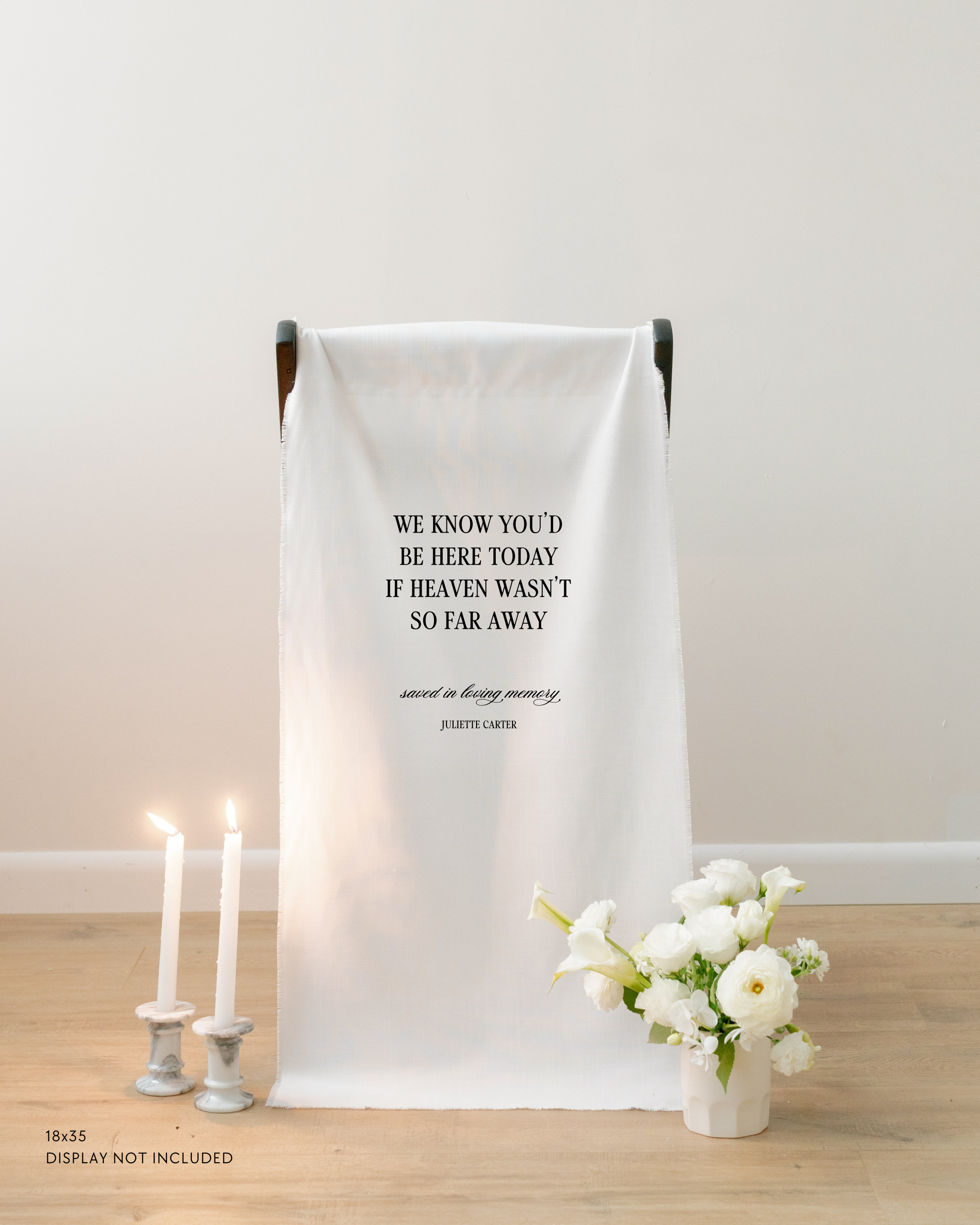 Linen In Loving Memory Wedding Sign 