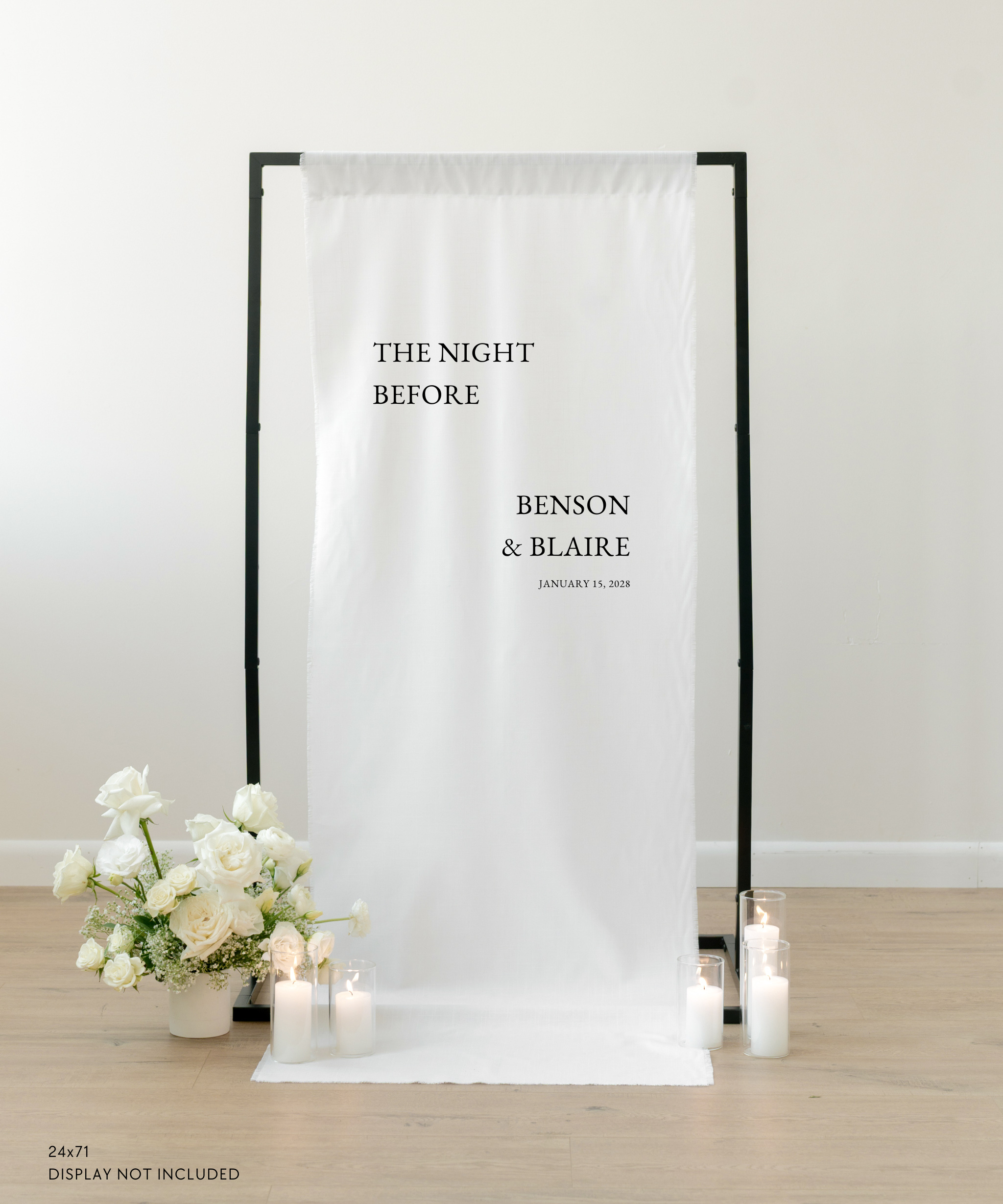 Linen Wedding Rehearsal Dinner Welcome Sign The Night Before