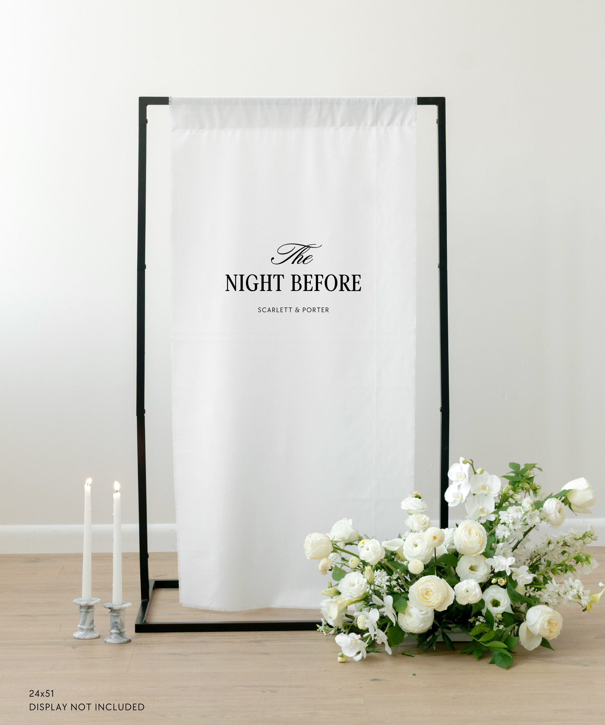 Linen Wedding Rehearsal Dinner Welcome Sign the night before
