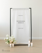Linen Wedding Rehearsal Dinner Welcome Sign