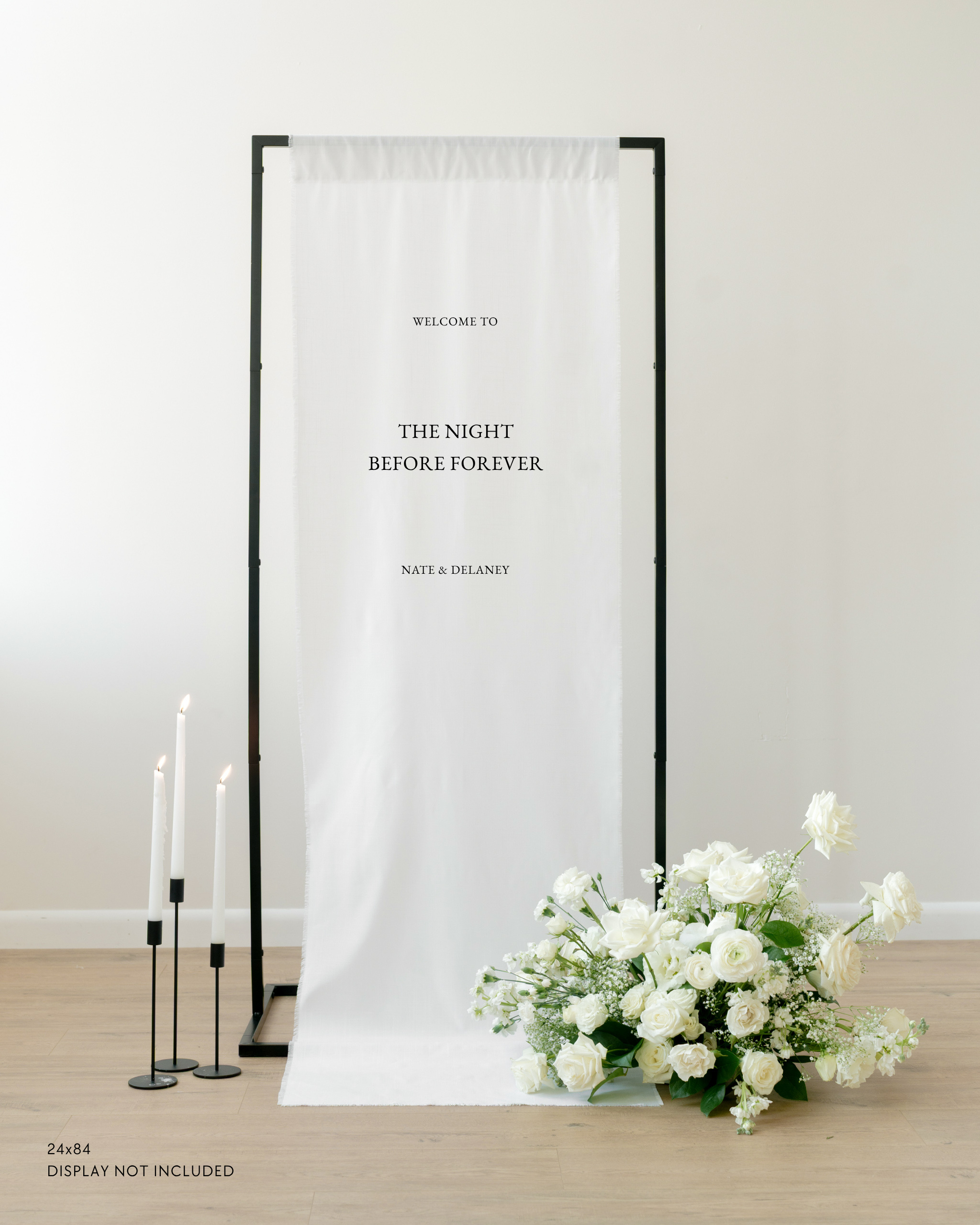 Linen Wedding Rehearsal Dinner Welcome Sign
