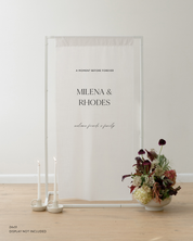 Linen Wedding Rehearsal Dinner Welcome Sign A Moment Before Forever
