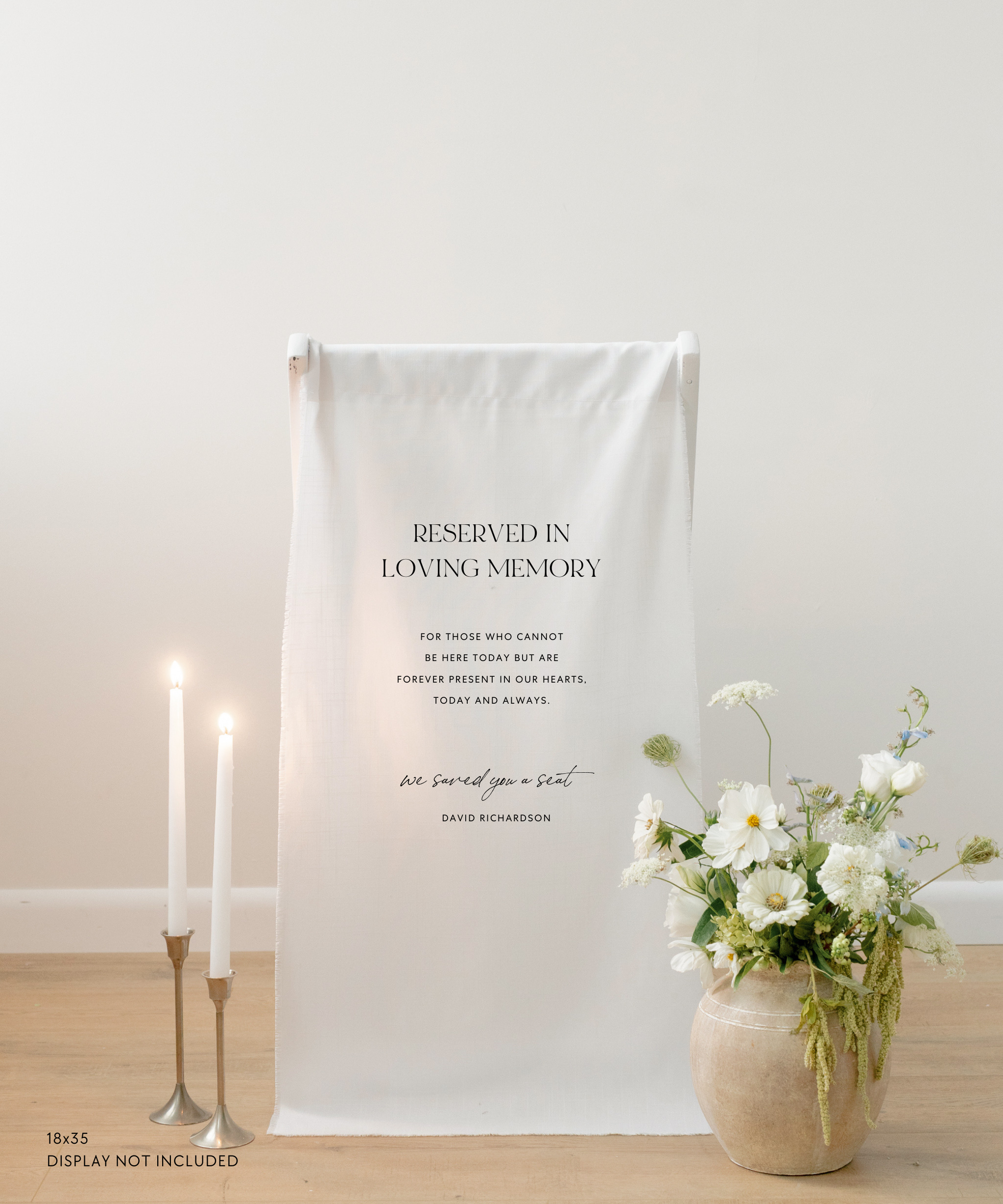 Linen Reserved In Loving Memory Wedding Sign