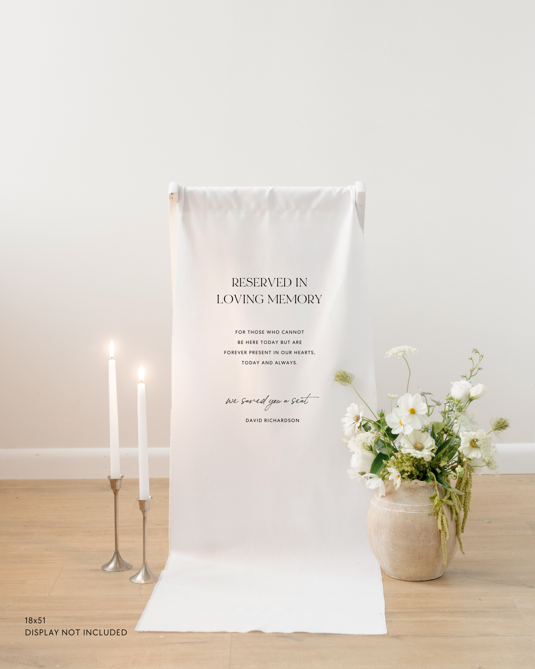 Linen Reserved In Loving Memory Wedding Sign