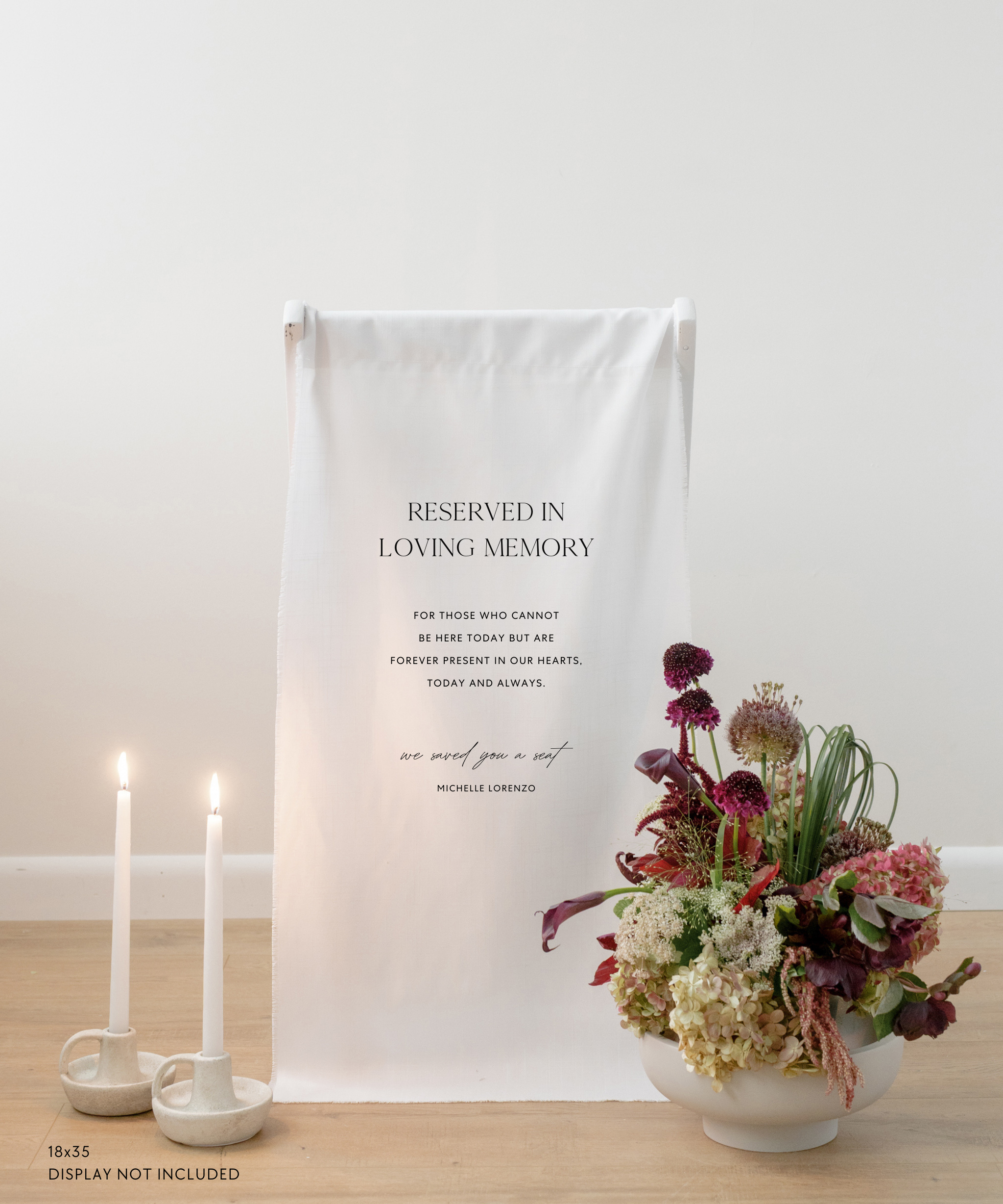 Linen Reserved In Loving Memory Wedding Sign