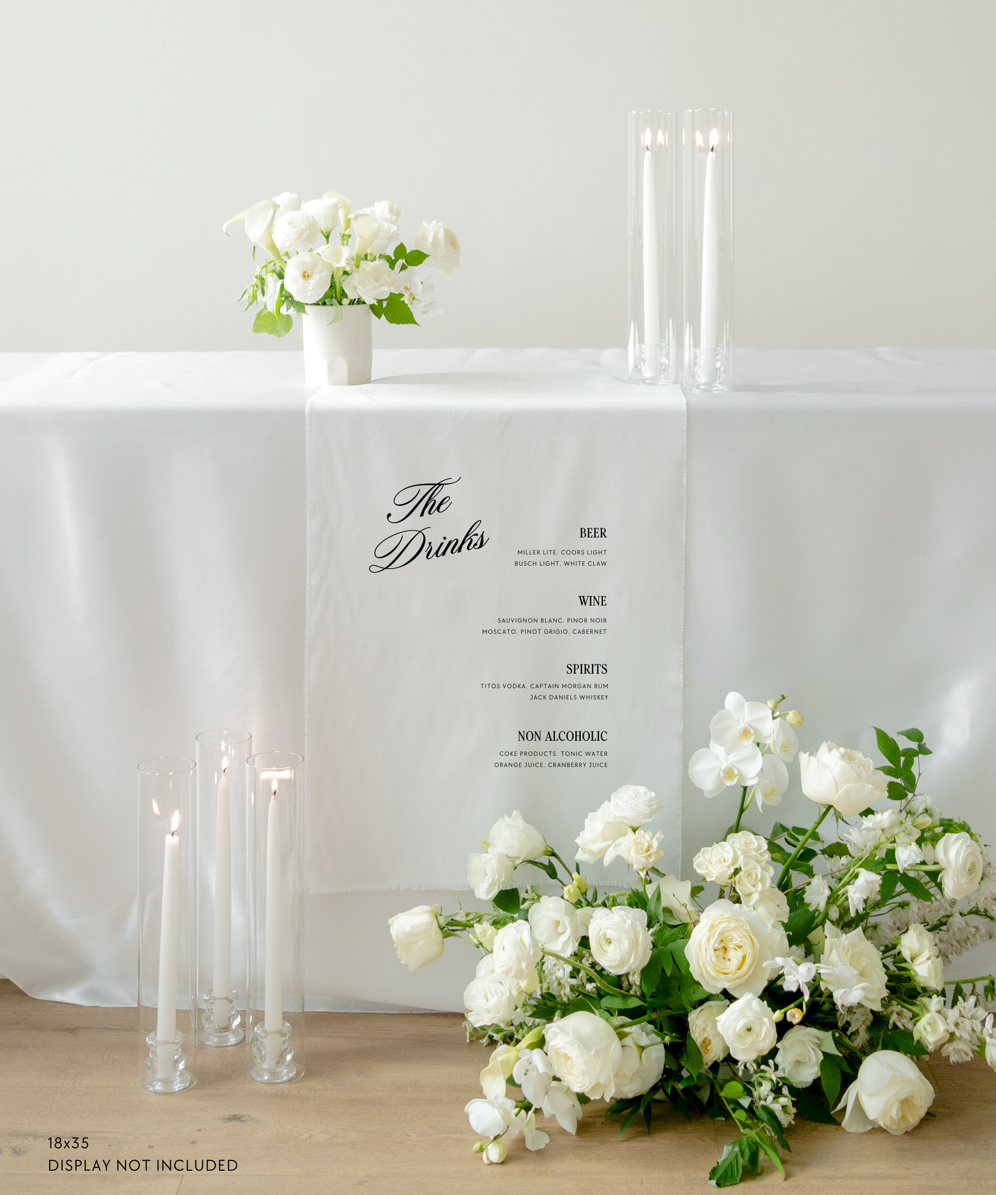 Linen Wedding Bar Menu Sign
