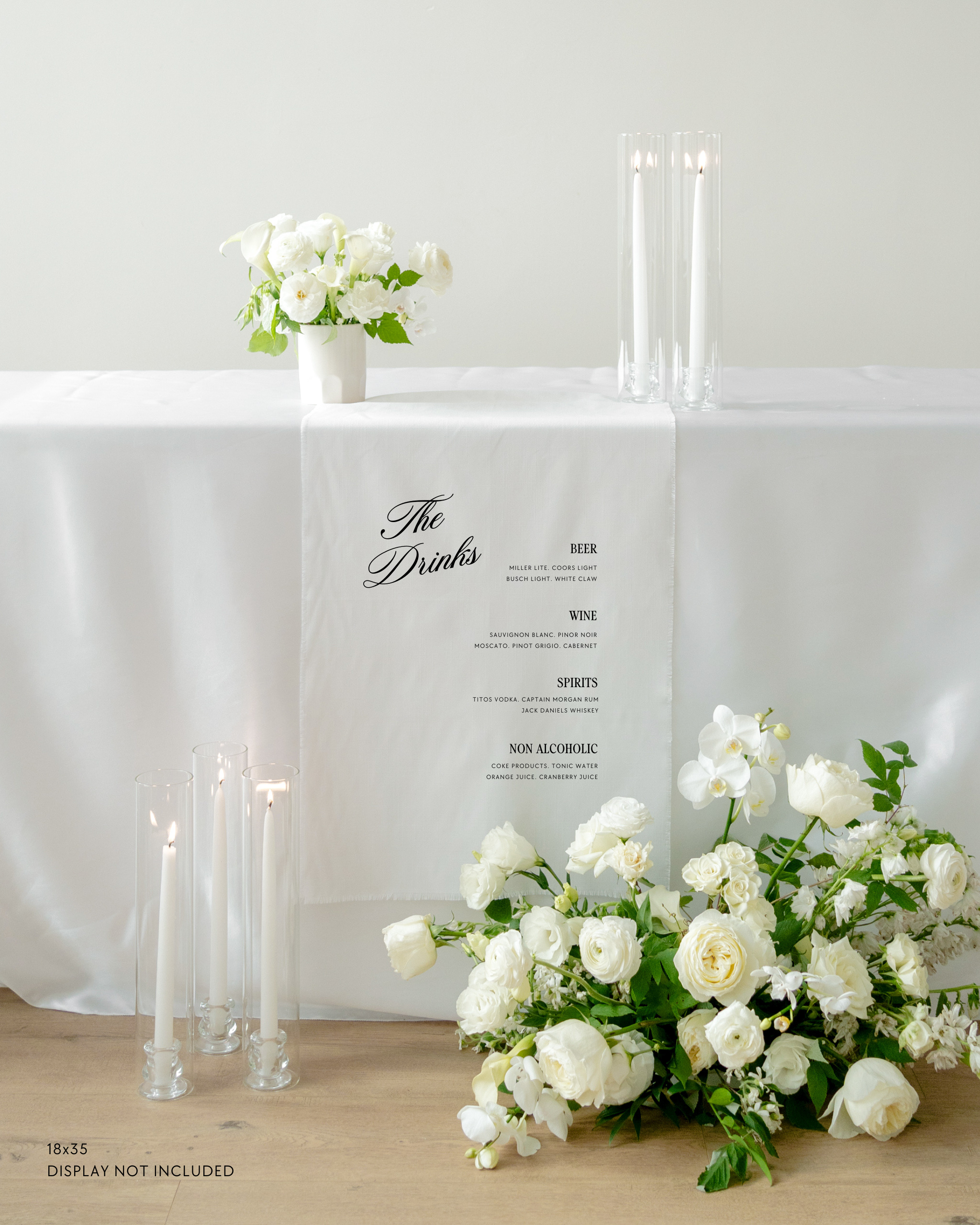 Linen Wedding Bar Menu Sign
