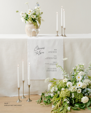 Linen Wedding Bar Menu Sign Cheers To Love