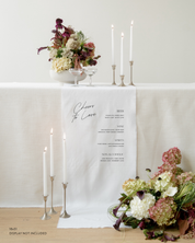 Linen Wedding Bar Menu Sign Cheers to Love