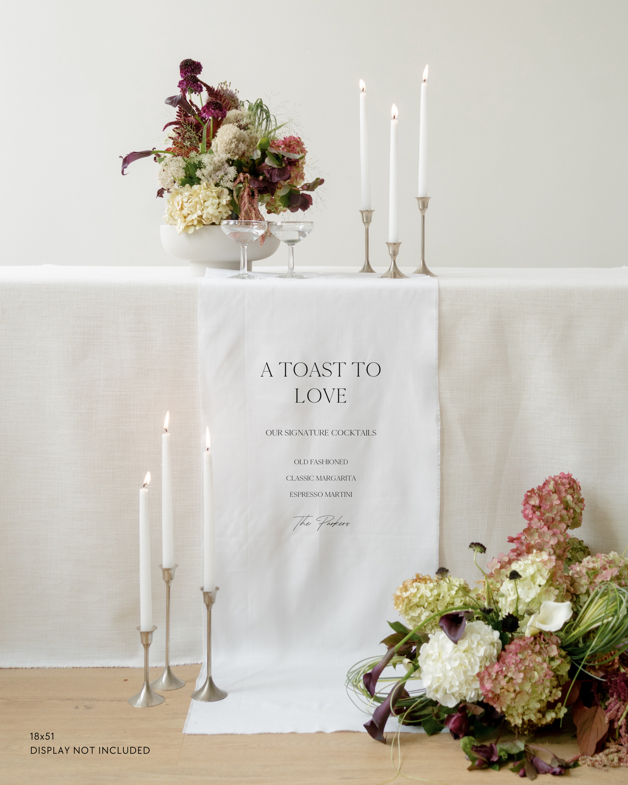 Linen Wedding Bar Sign A Toast to Love