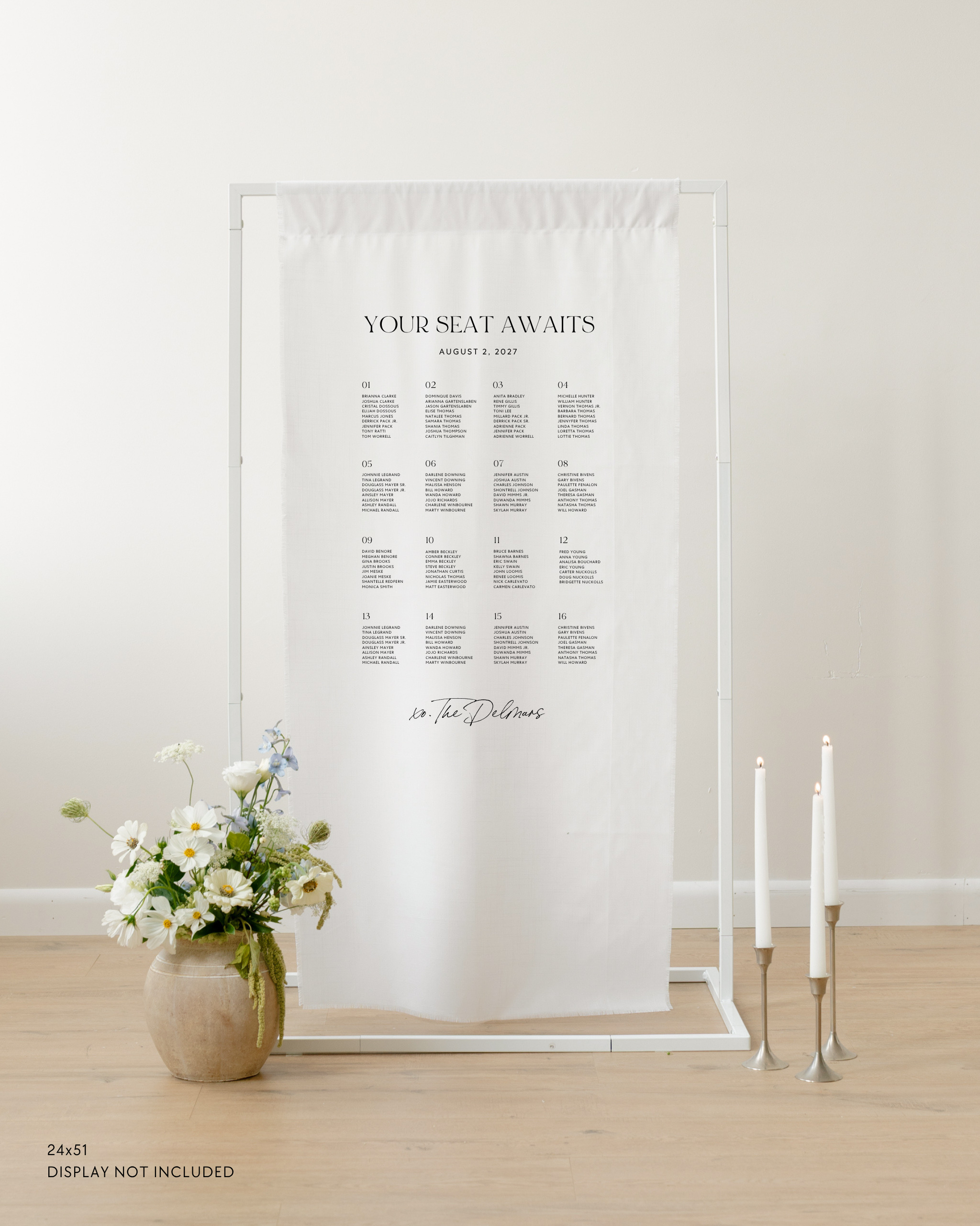 Linen Wedding Seating Chart 
