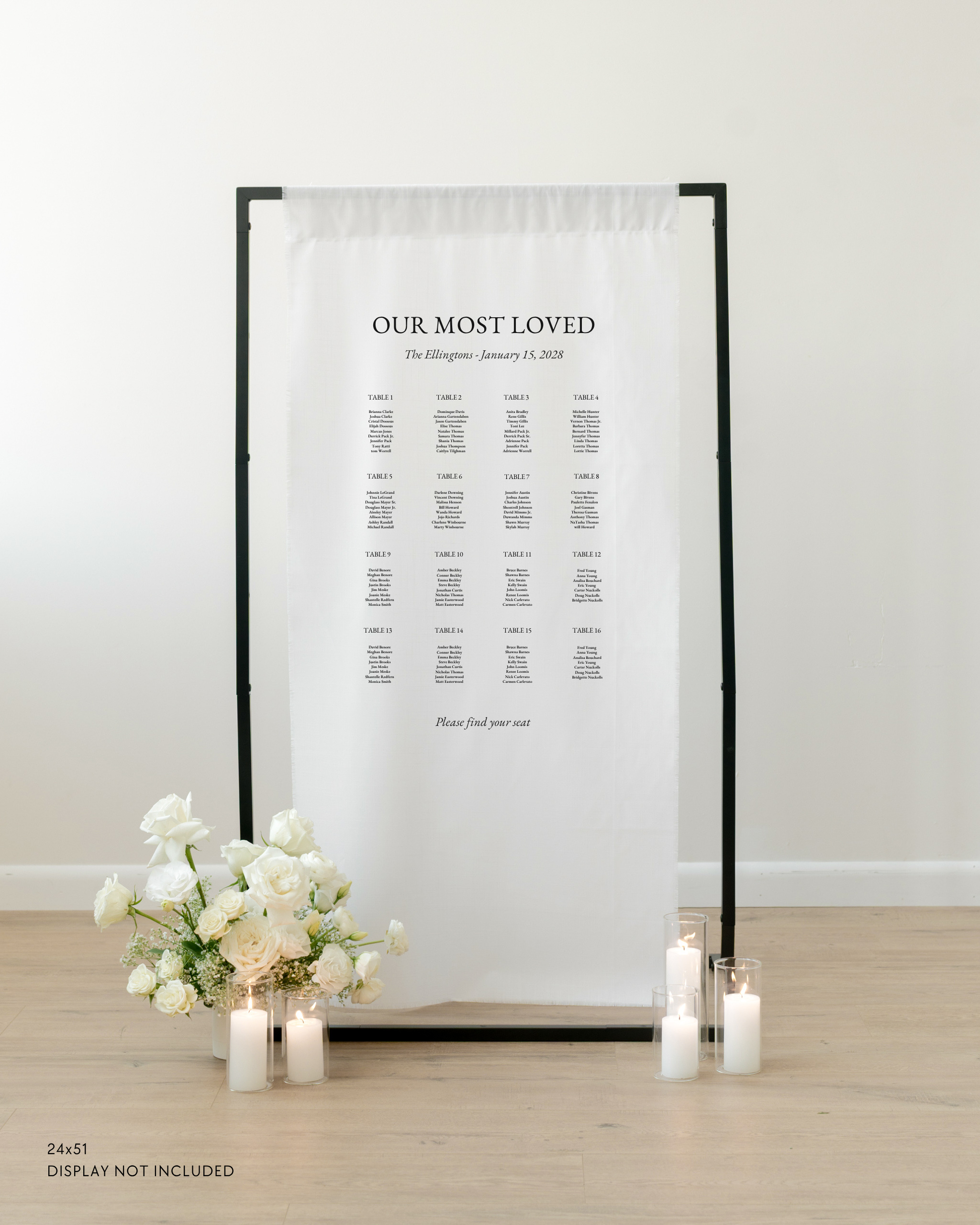 Linen Wedding Seating Chart 