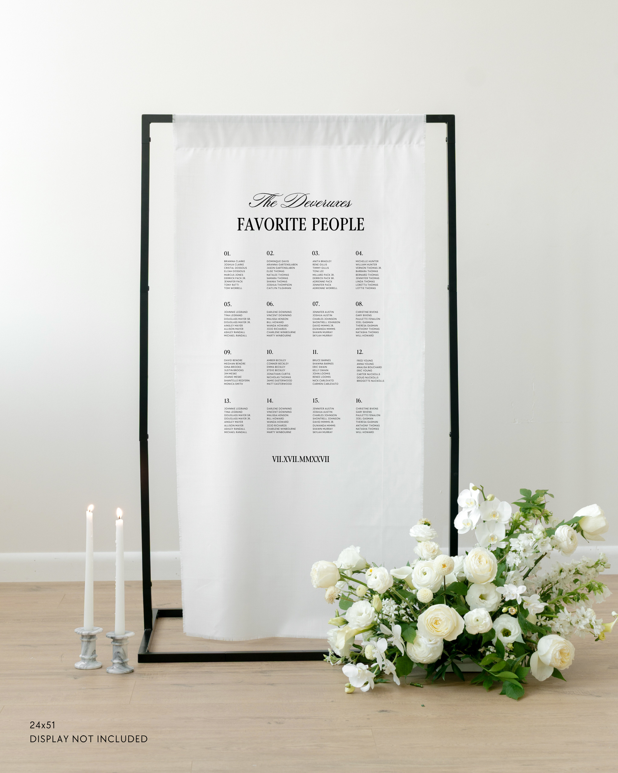 Linen Wedding Seating Chart