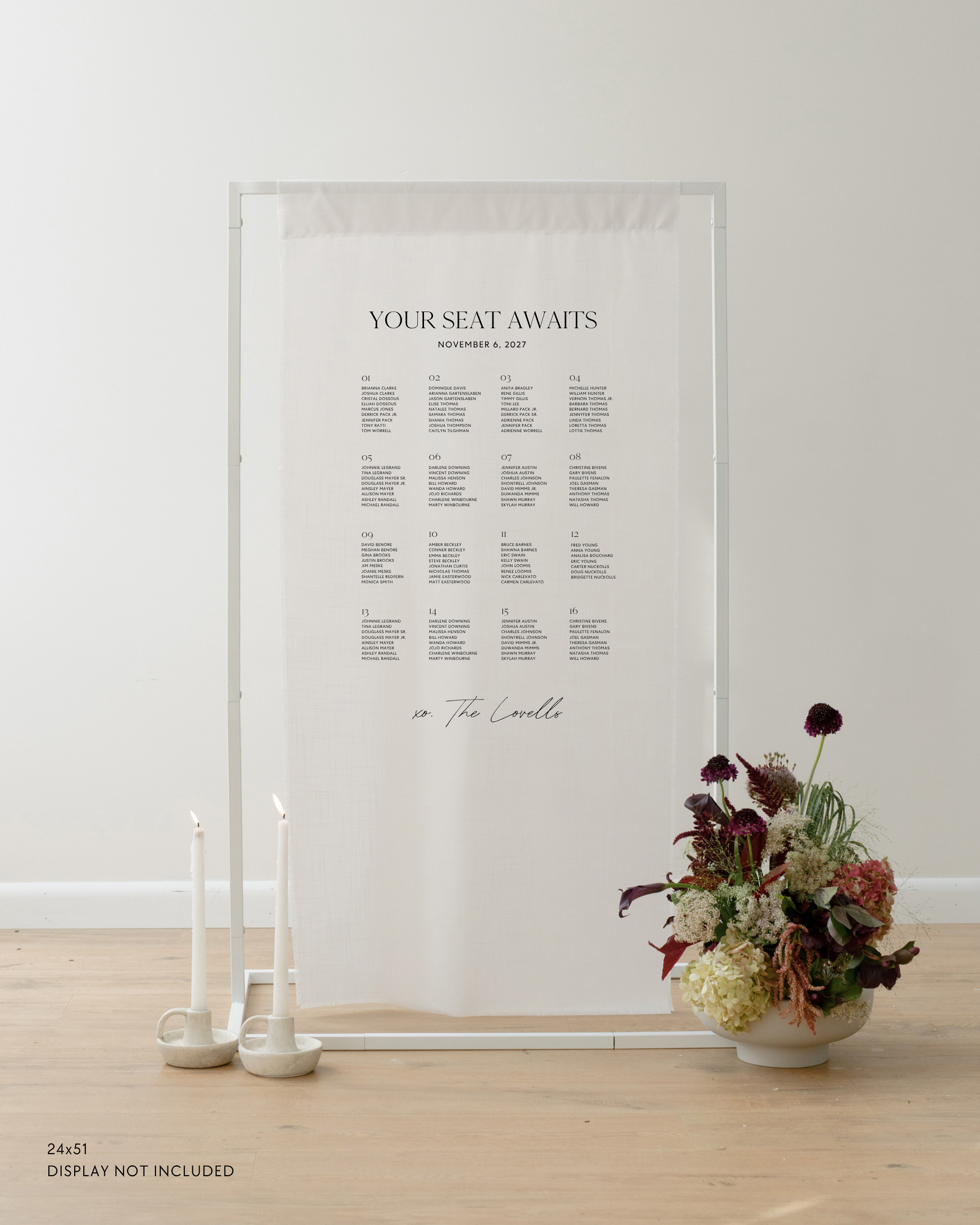 Linen Wedding Seating Chart