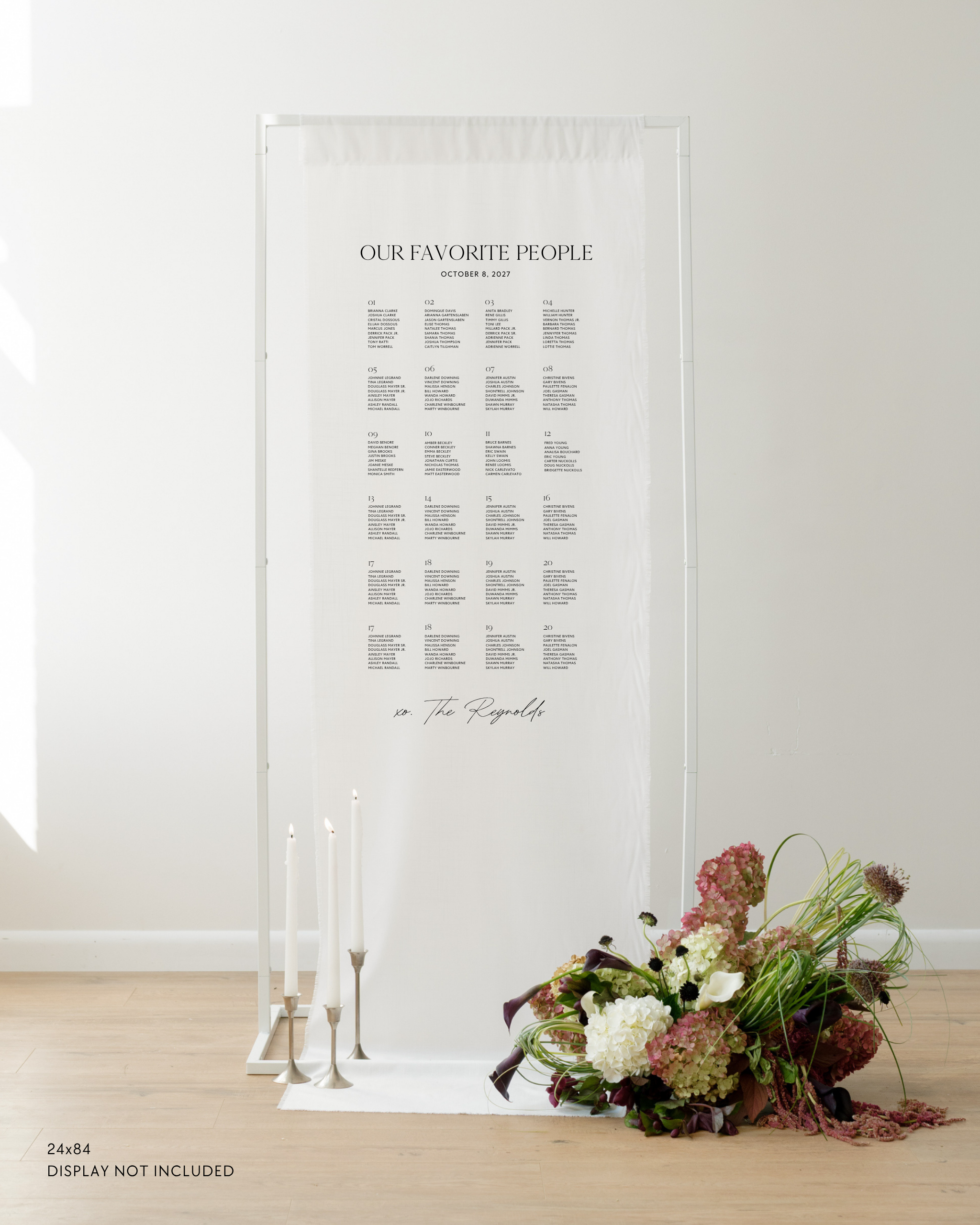Linen Wedding Seating Chart