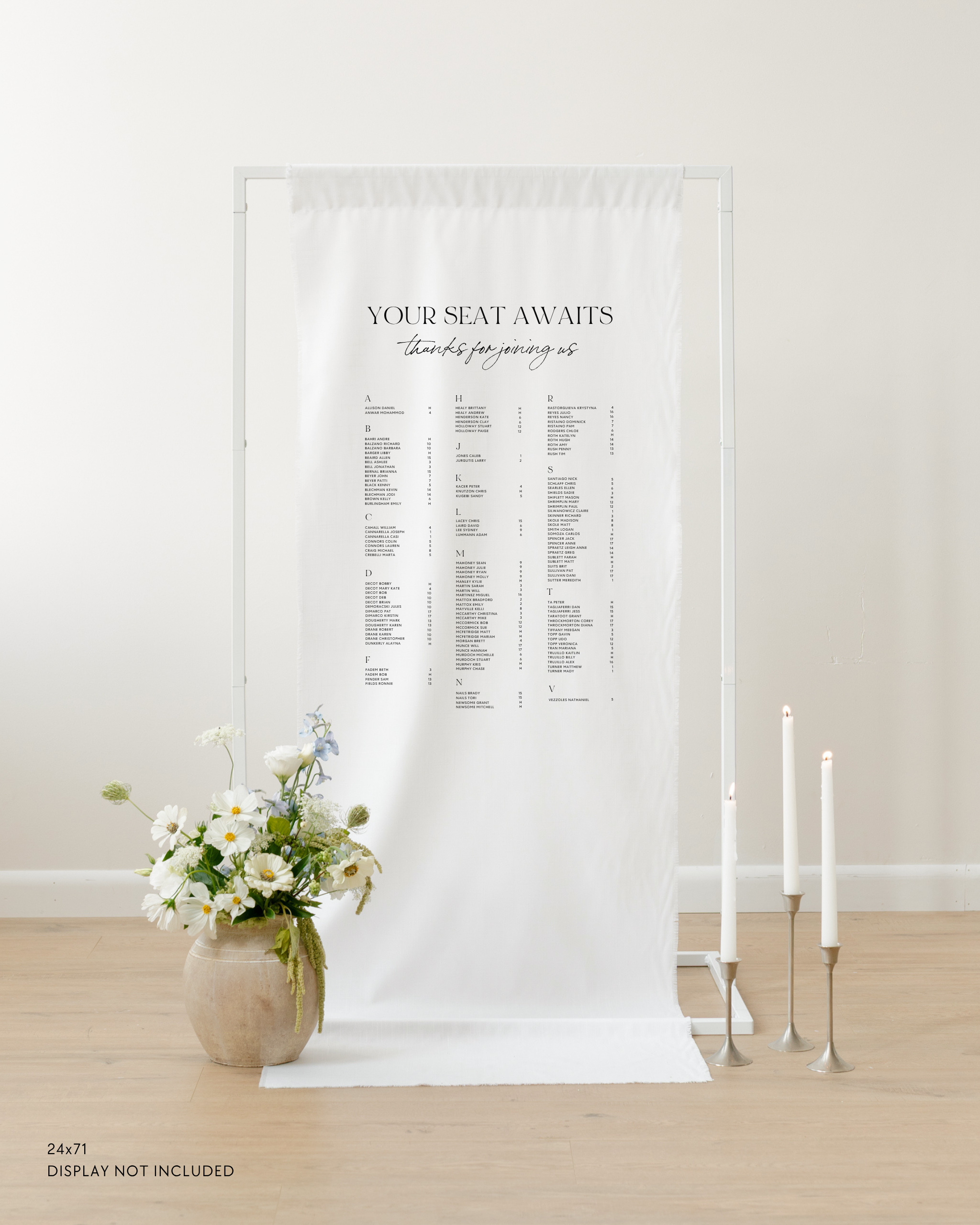 Linen Wedding Seating Chart 