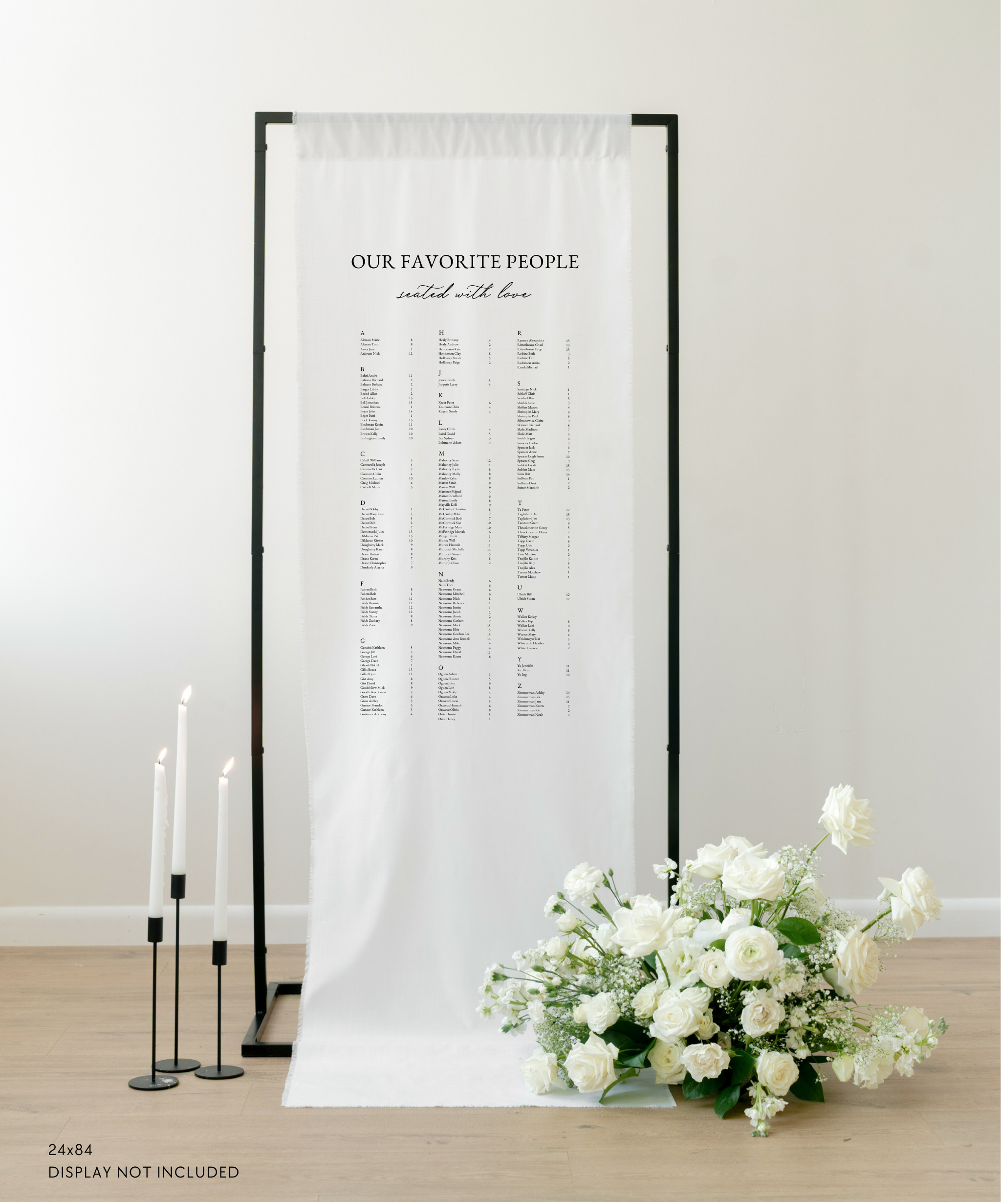 Linen Wedding Seating Chart Sign
