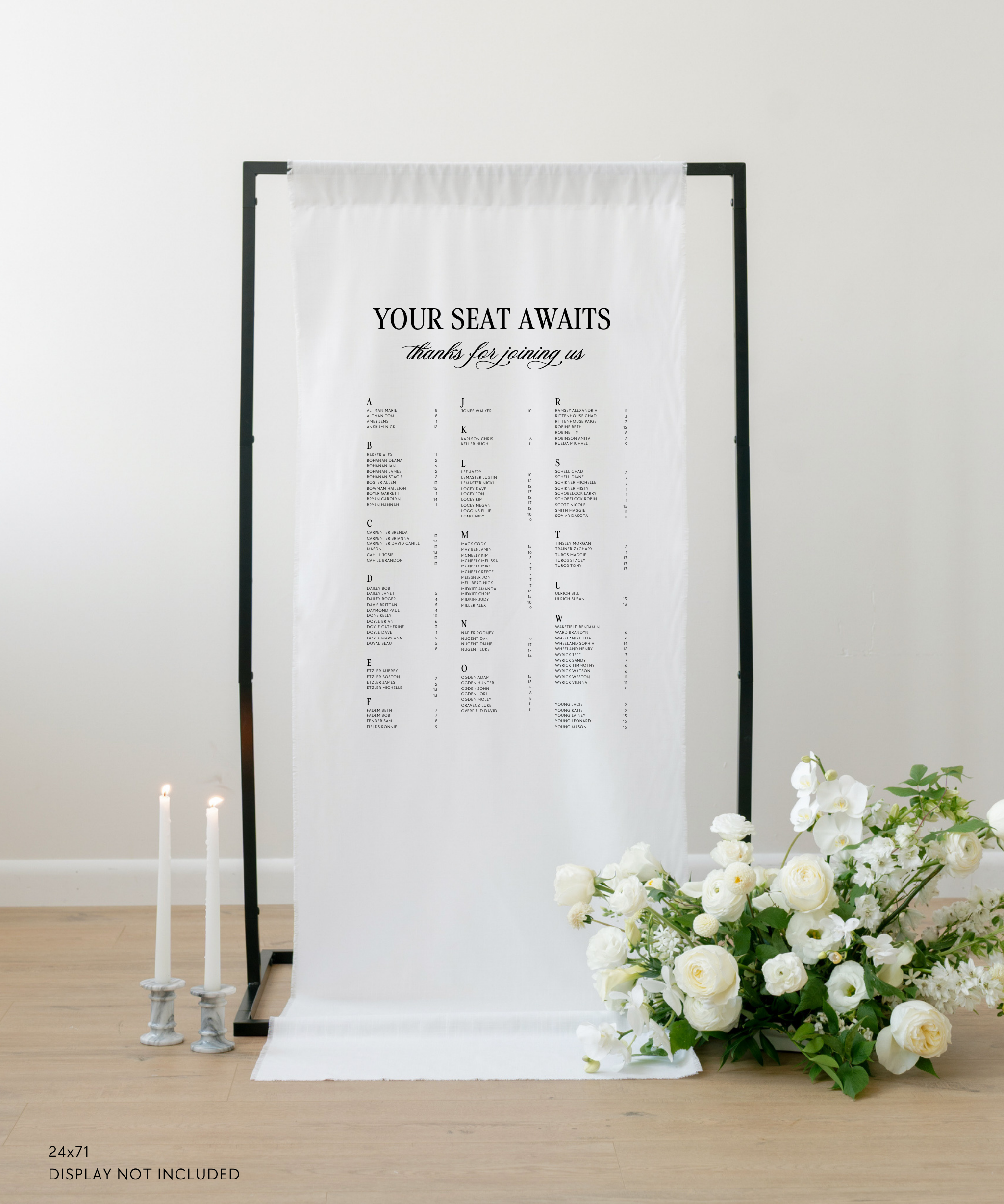 Linen Wedding Seating Chart