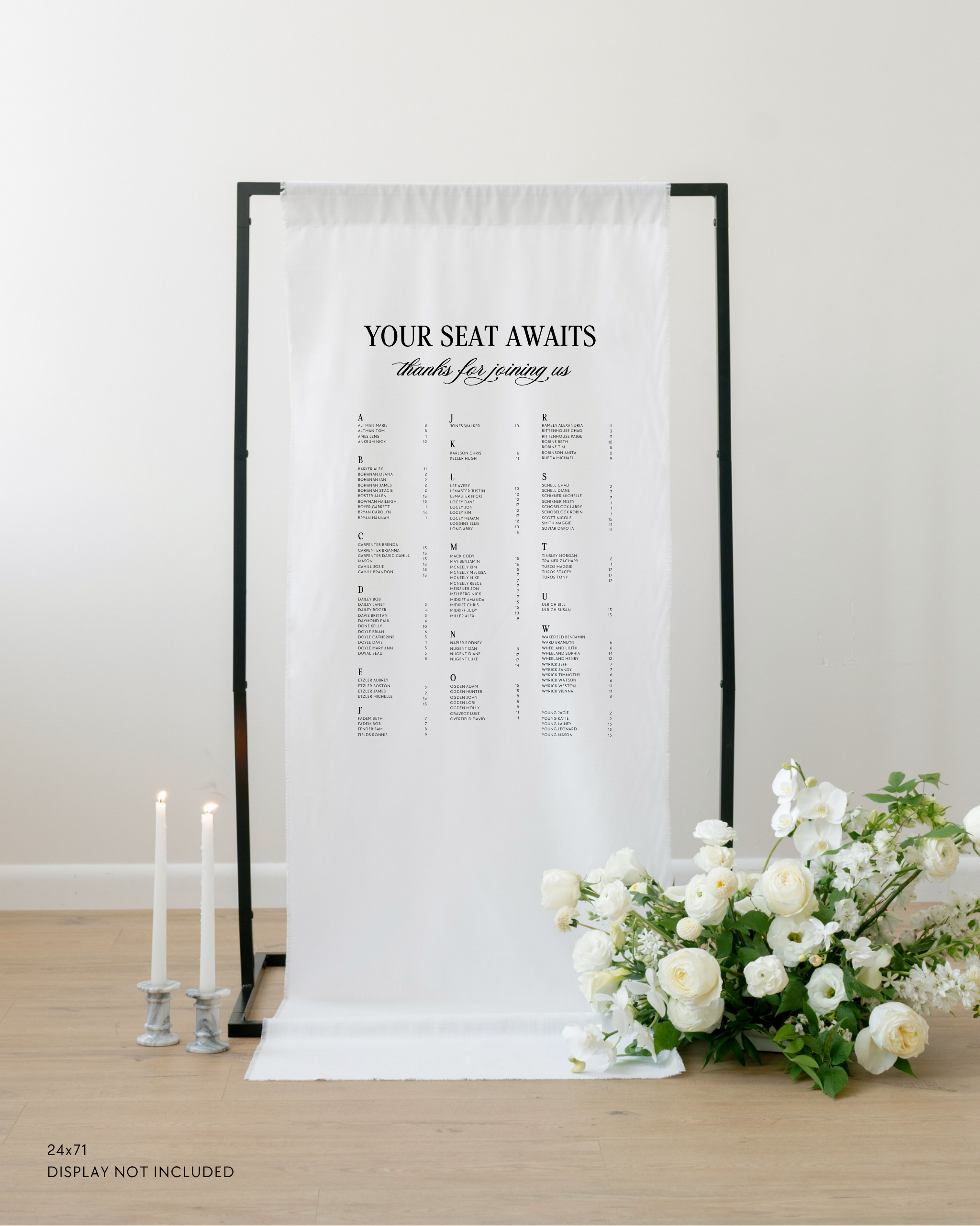 Linen Wedding Seating Chart