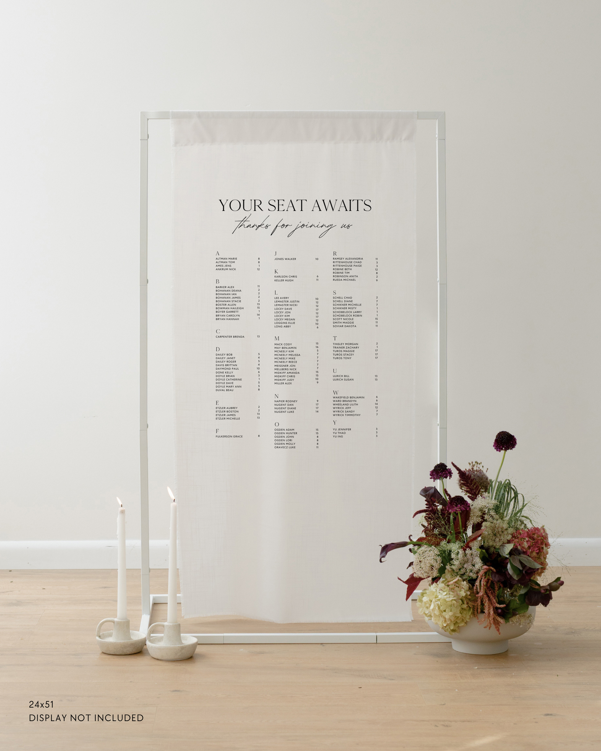 Linen Wedding Seating Chart