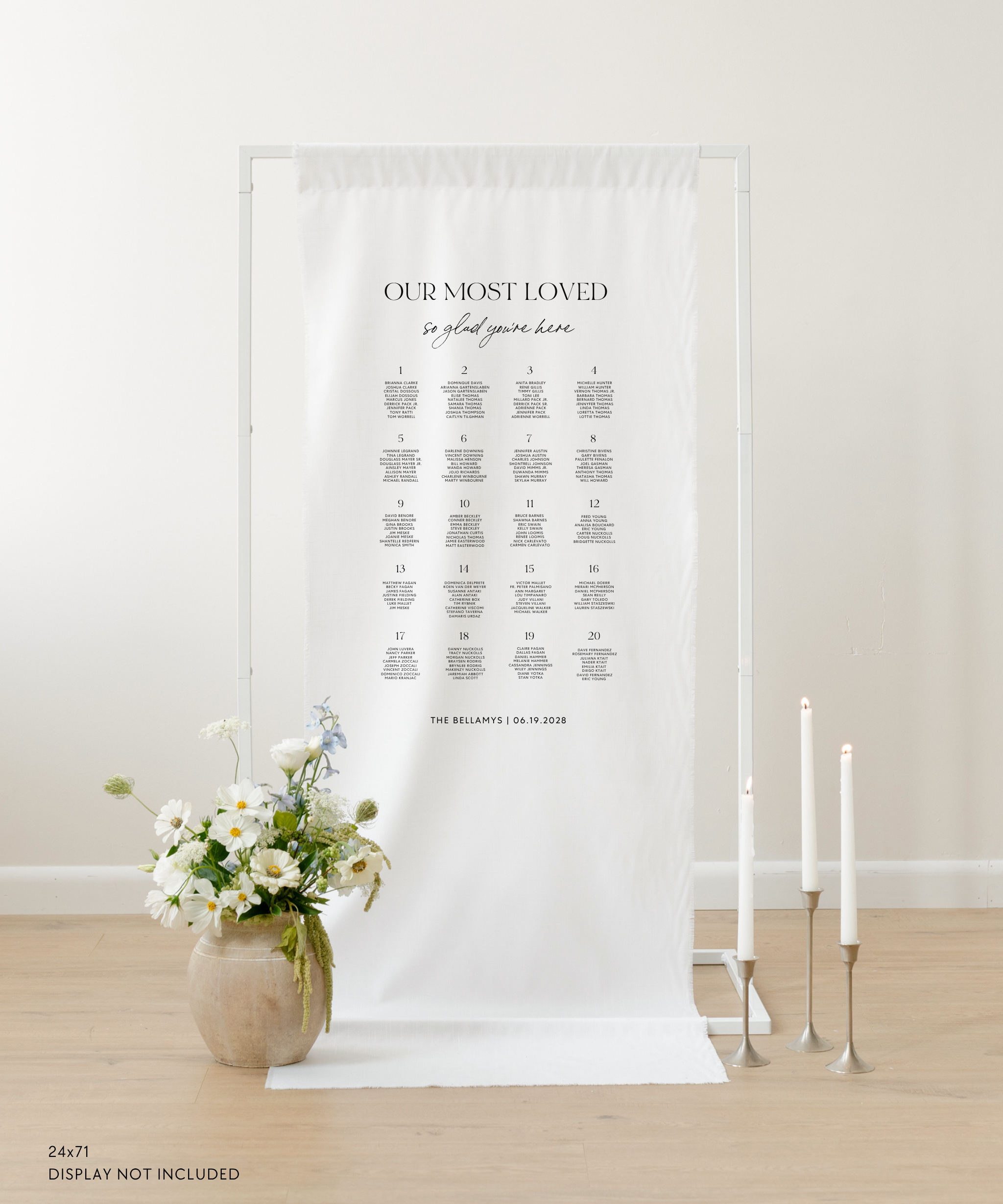Linen Wedding Seating Chart 
