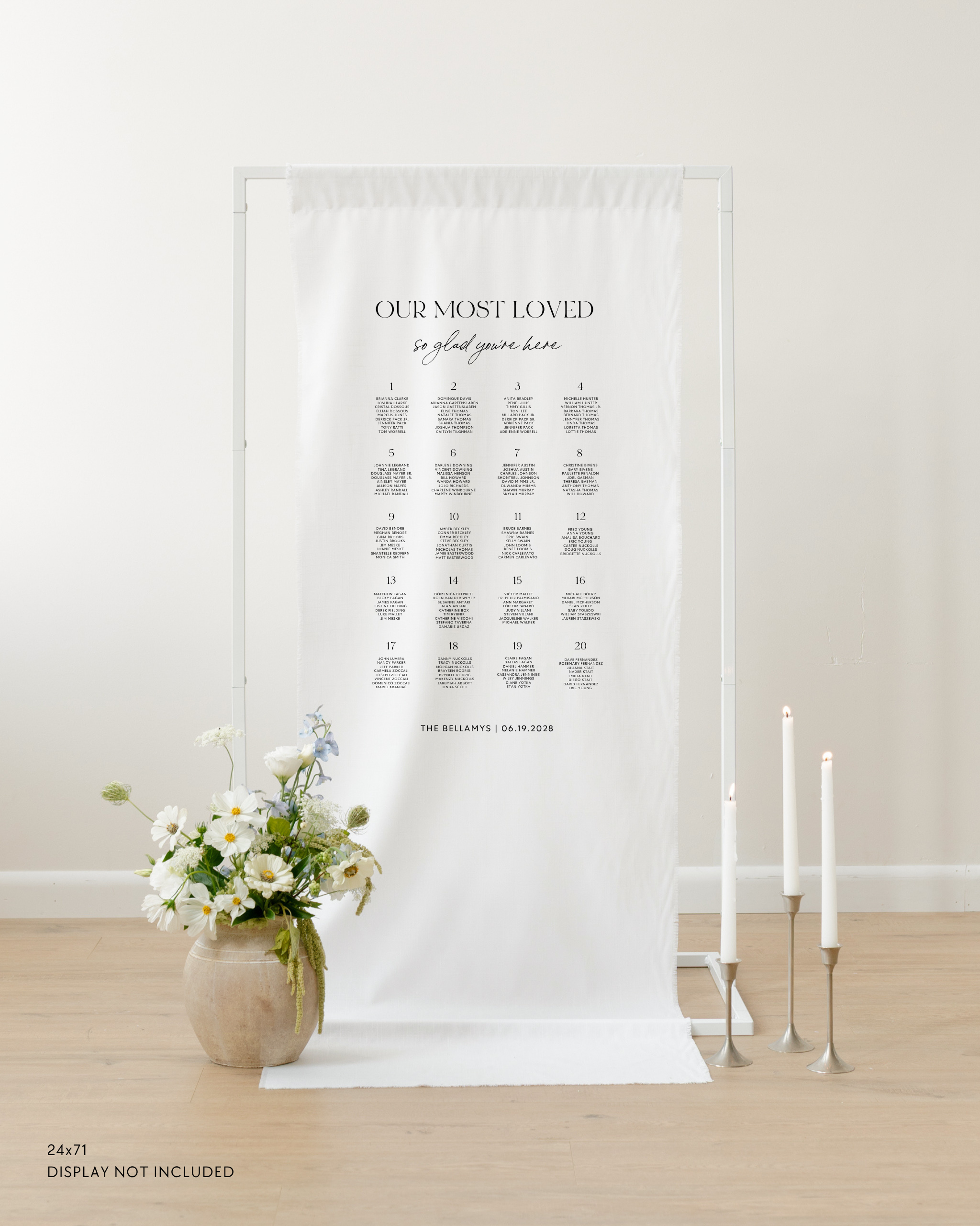 Linen Wedding Seating Chart 