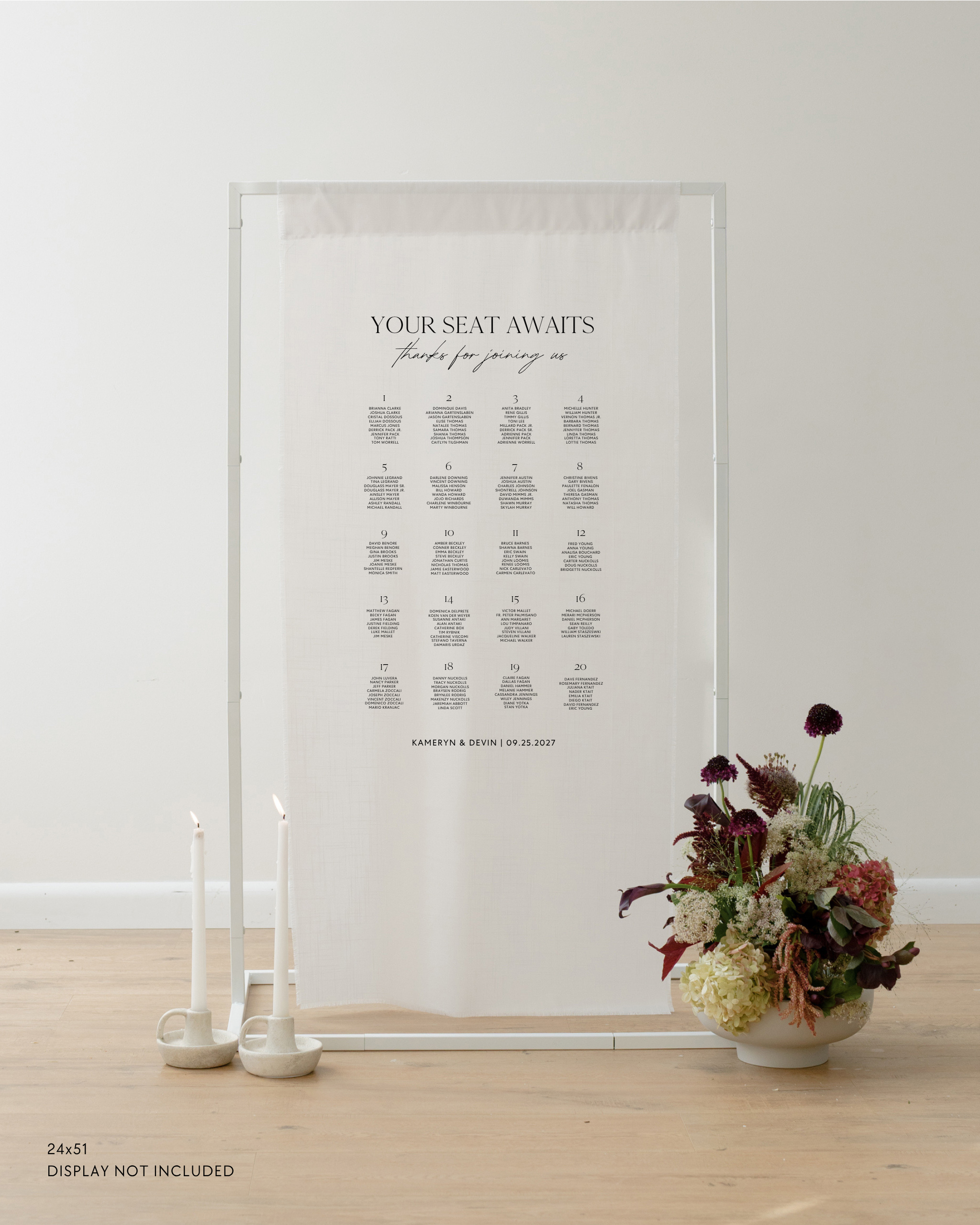 Linen Wedding Seating Chart