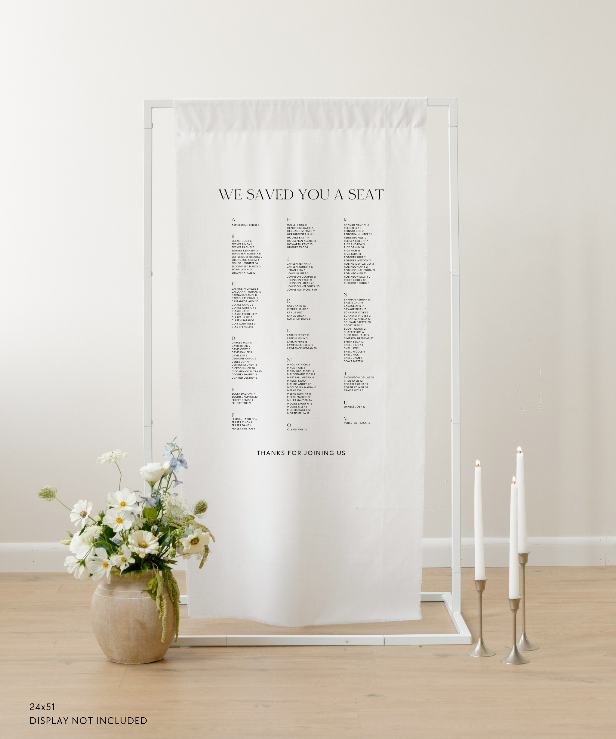 Linen Wedding Seating Chart 
