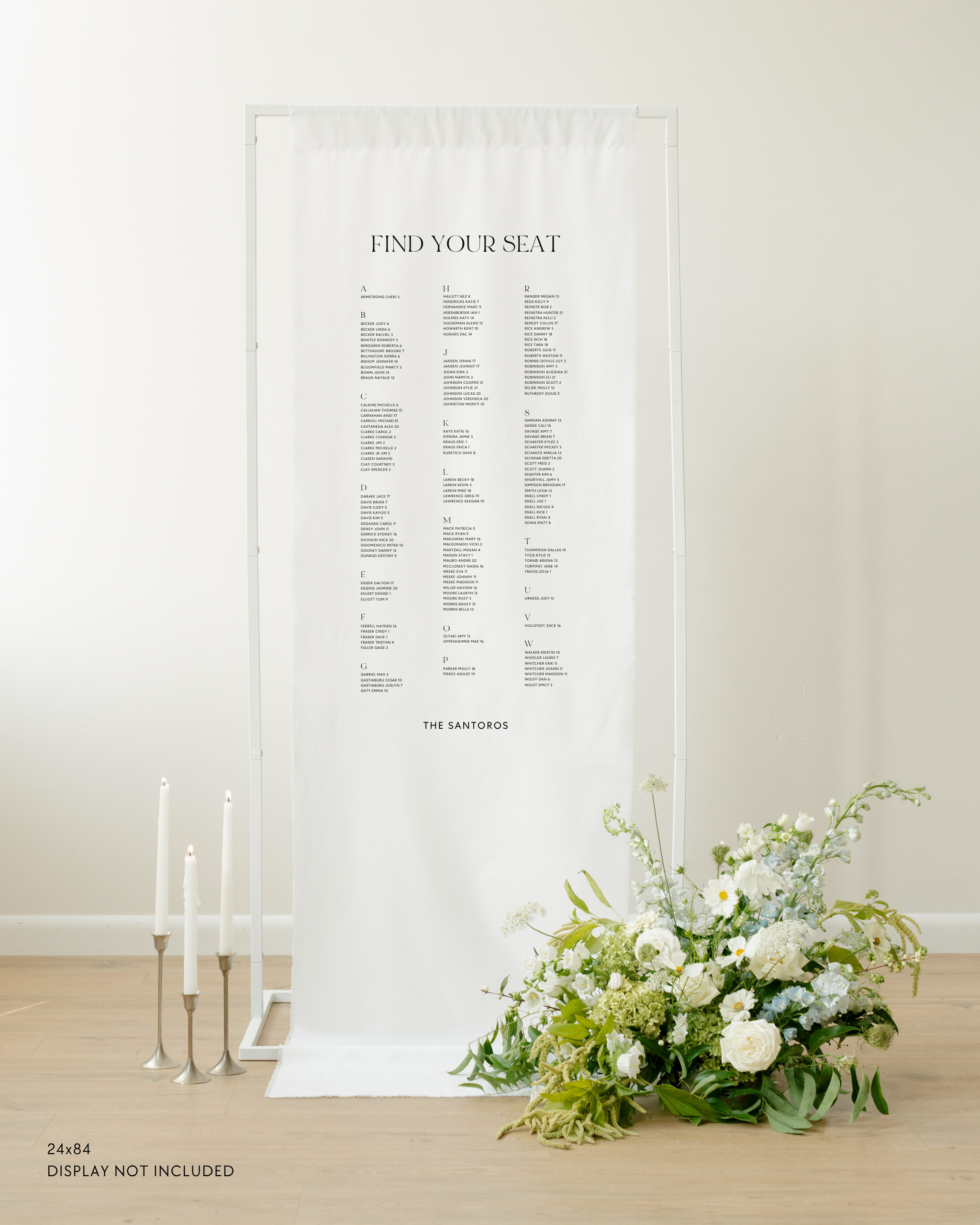 Linen Wedding Seating Chart 