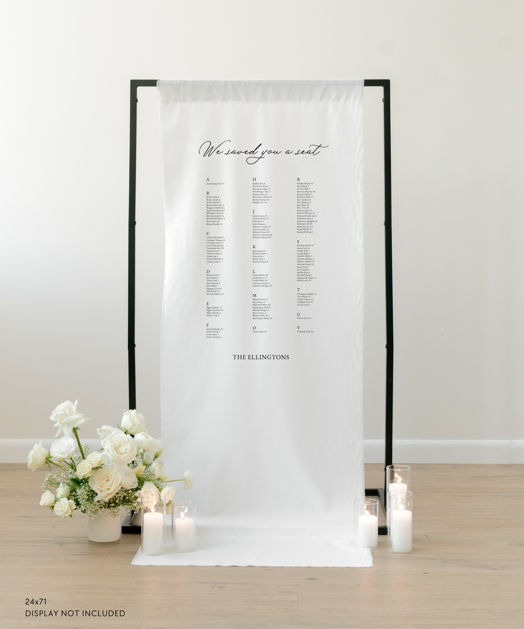Linen Wedding Seating Chart Sign
