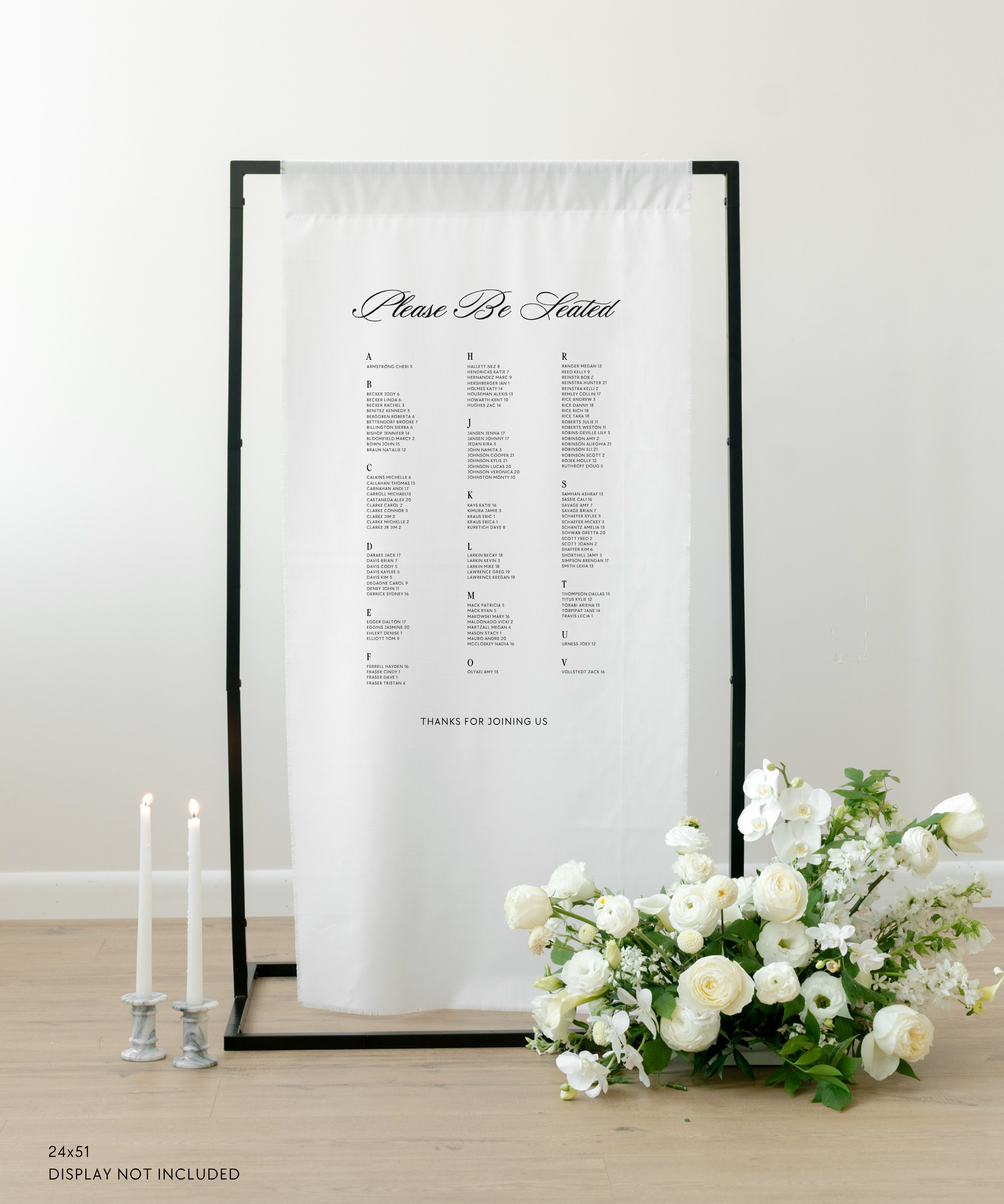 Linen Wedding Seating Chart