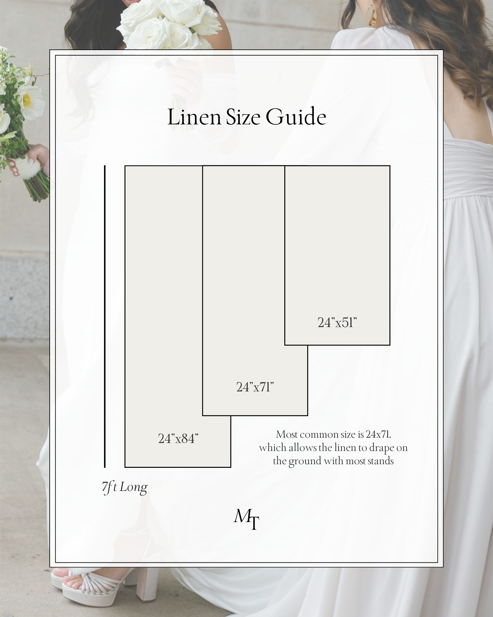 Linen Wedding Sign Size Guide