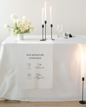 Linen Wedding Signature Cocktails Sign Old Fashioned and Classic Margarita