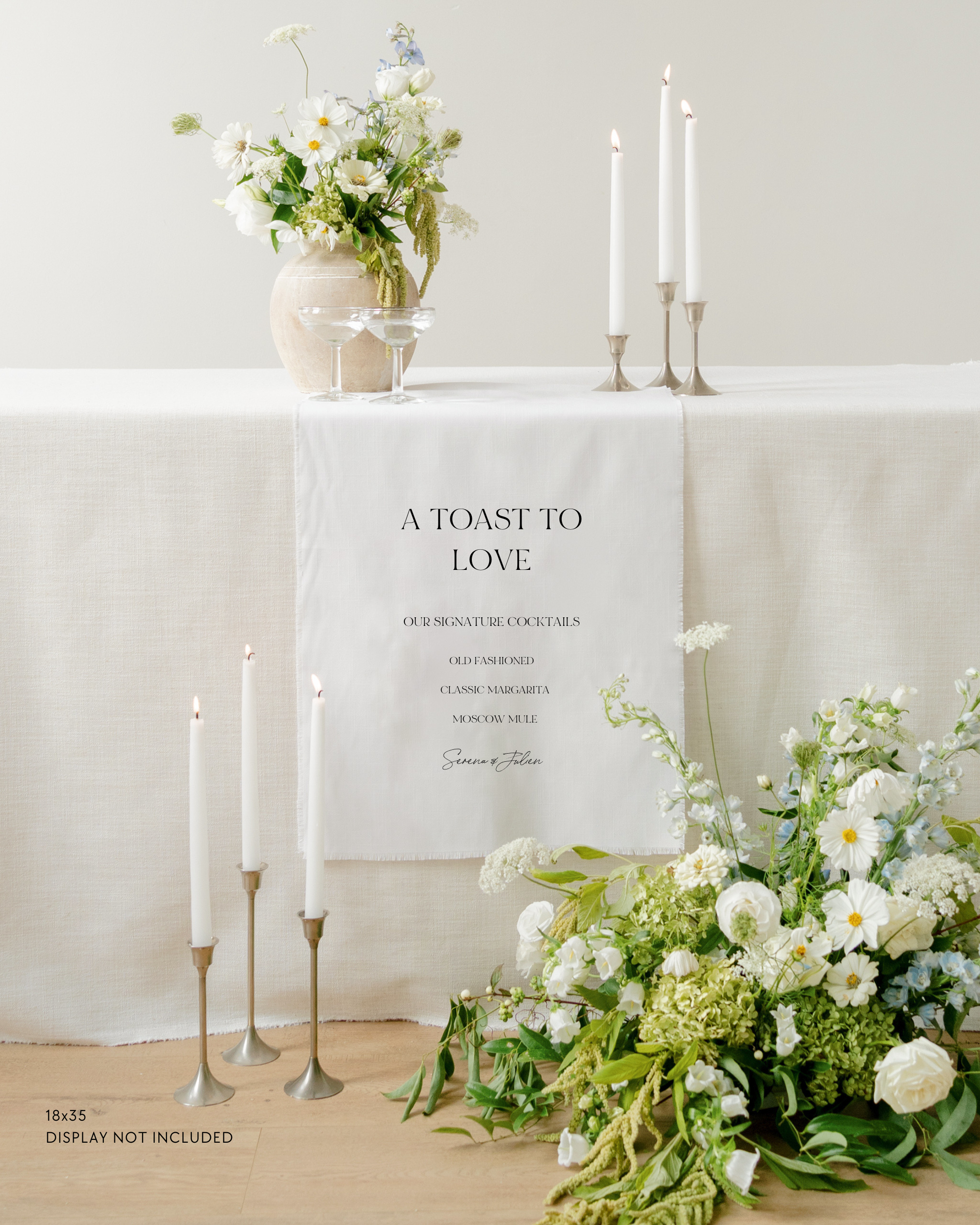 Linen Wedding Signature Cocktails Sign A Toast To Love
