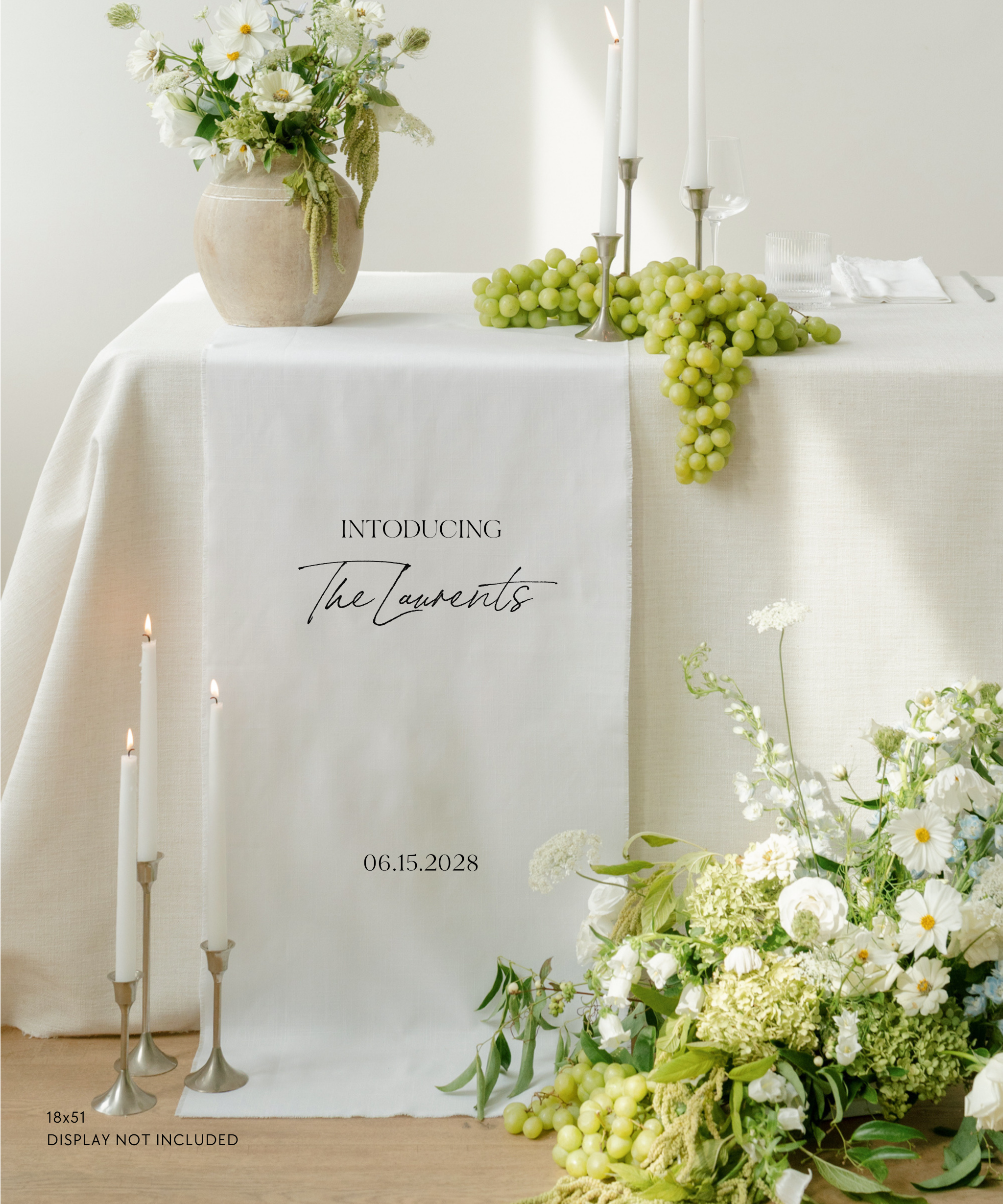Linen Wedding Sweetheart Table Sign Introducing The Laurents