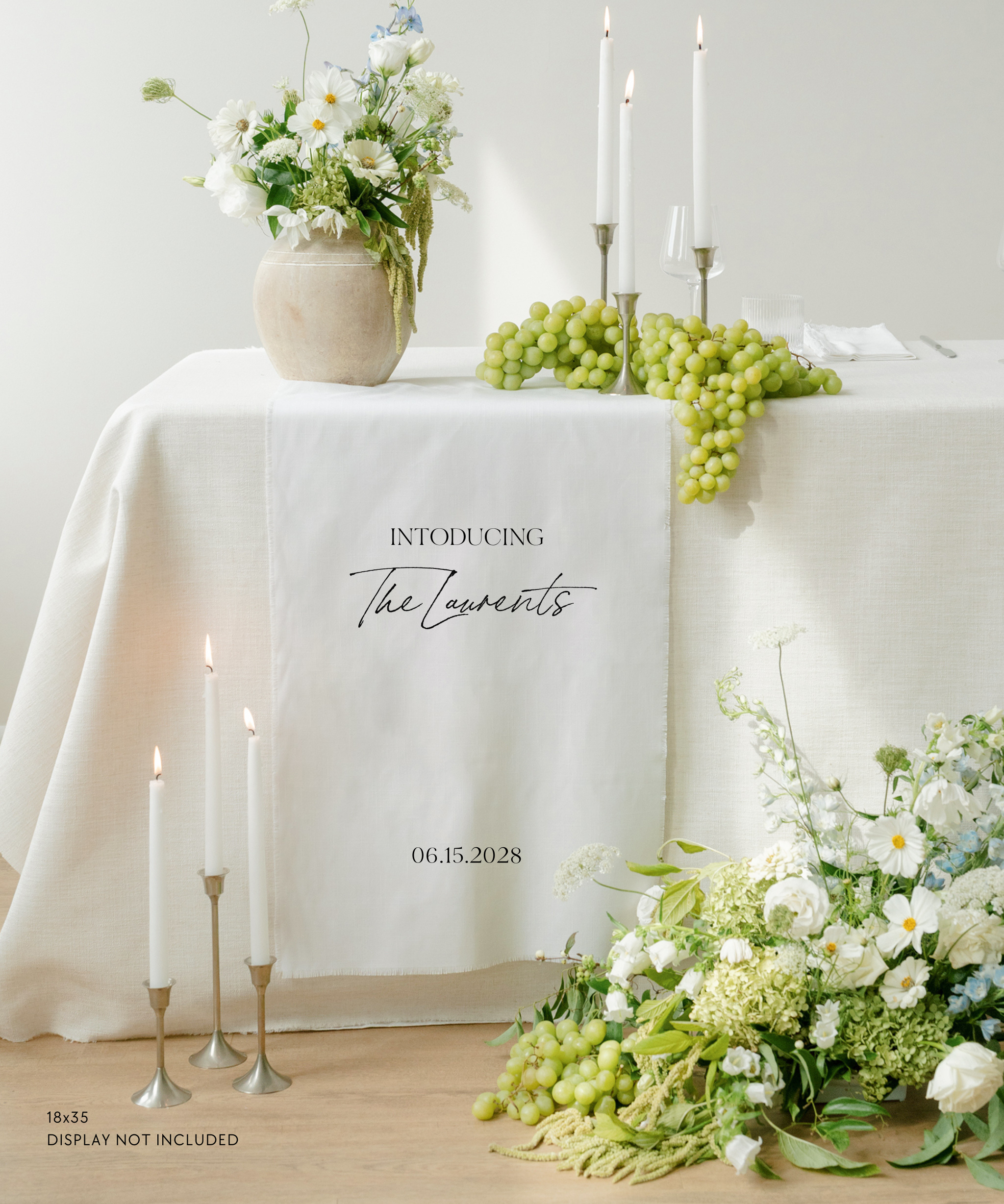 Linen Wedding Sweetheart Table Sign Introducing The Laurents