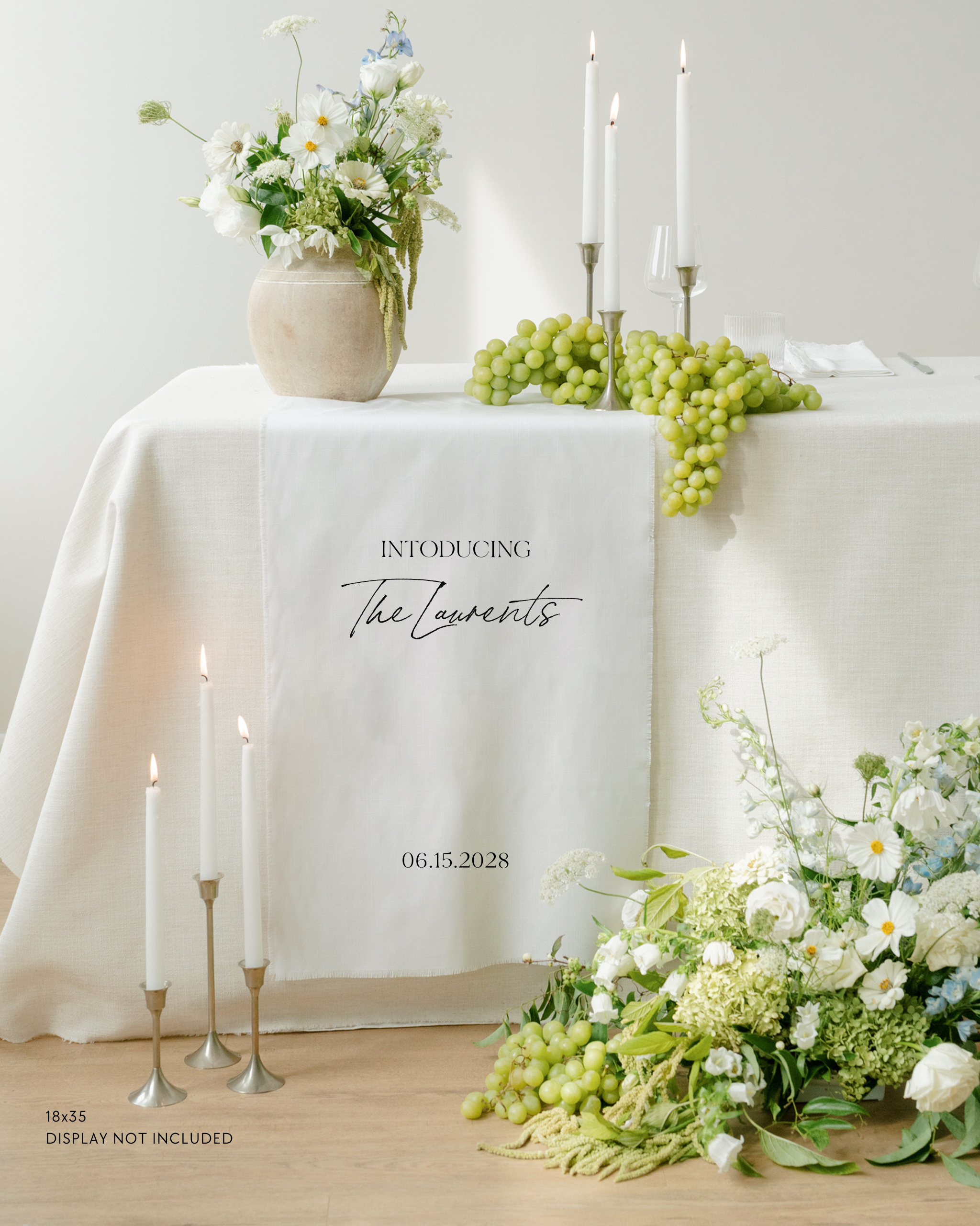 Linen Wedding Sweetheart Table Sign Introducing The Laurents