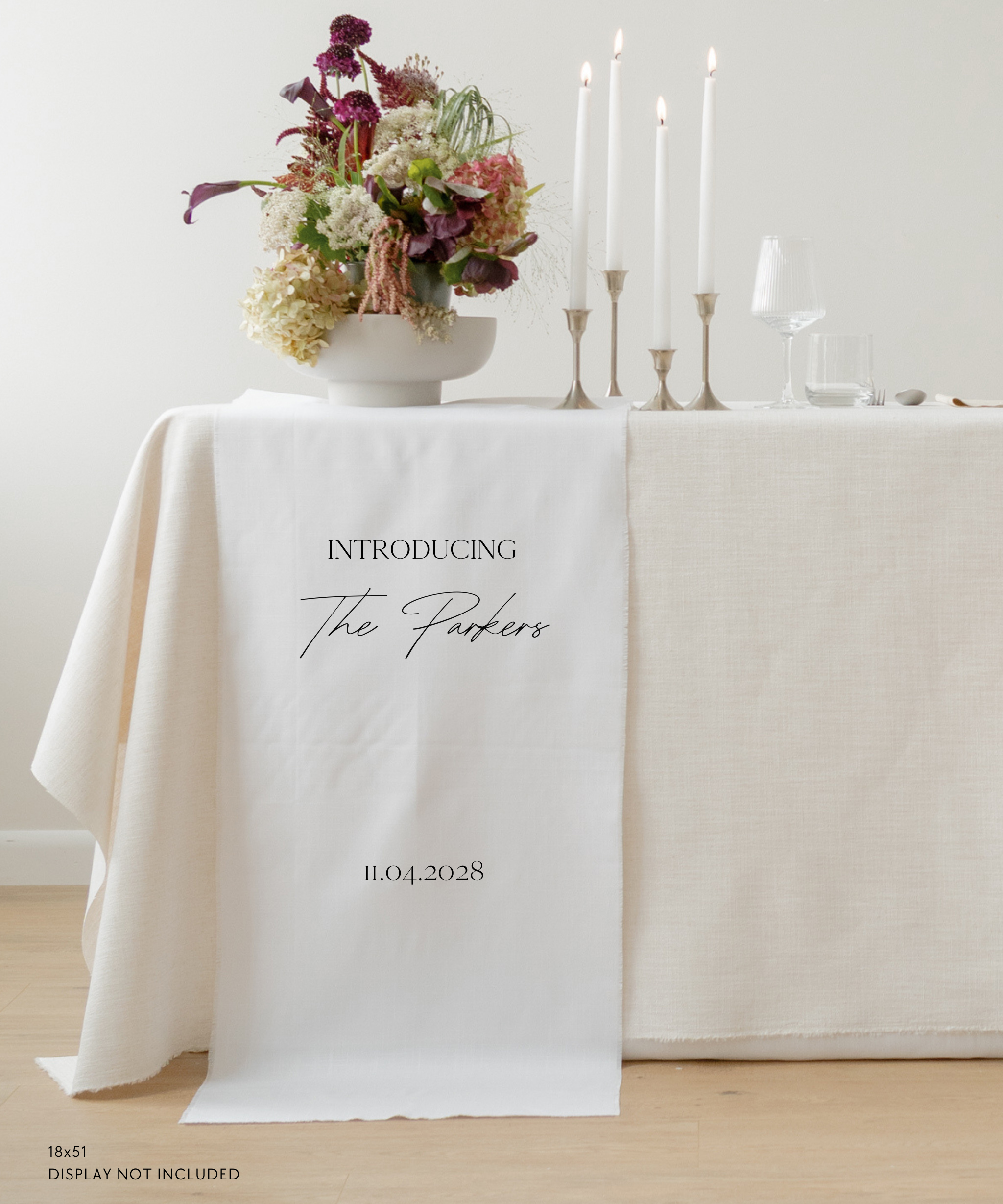 Linen Wedding Sweetheart Table Sign Introducing The Parkers