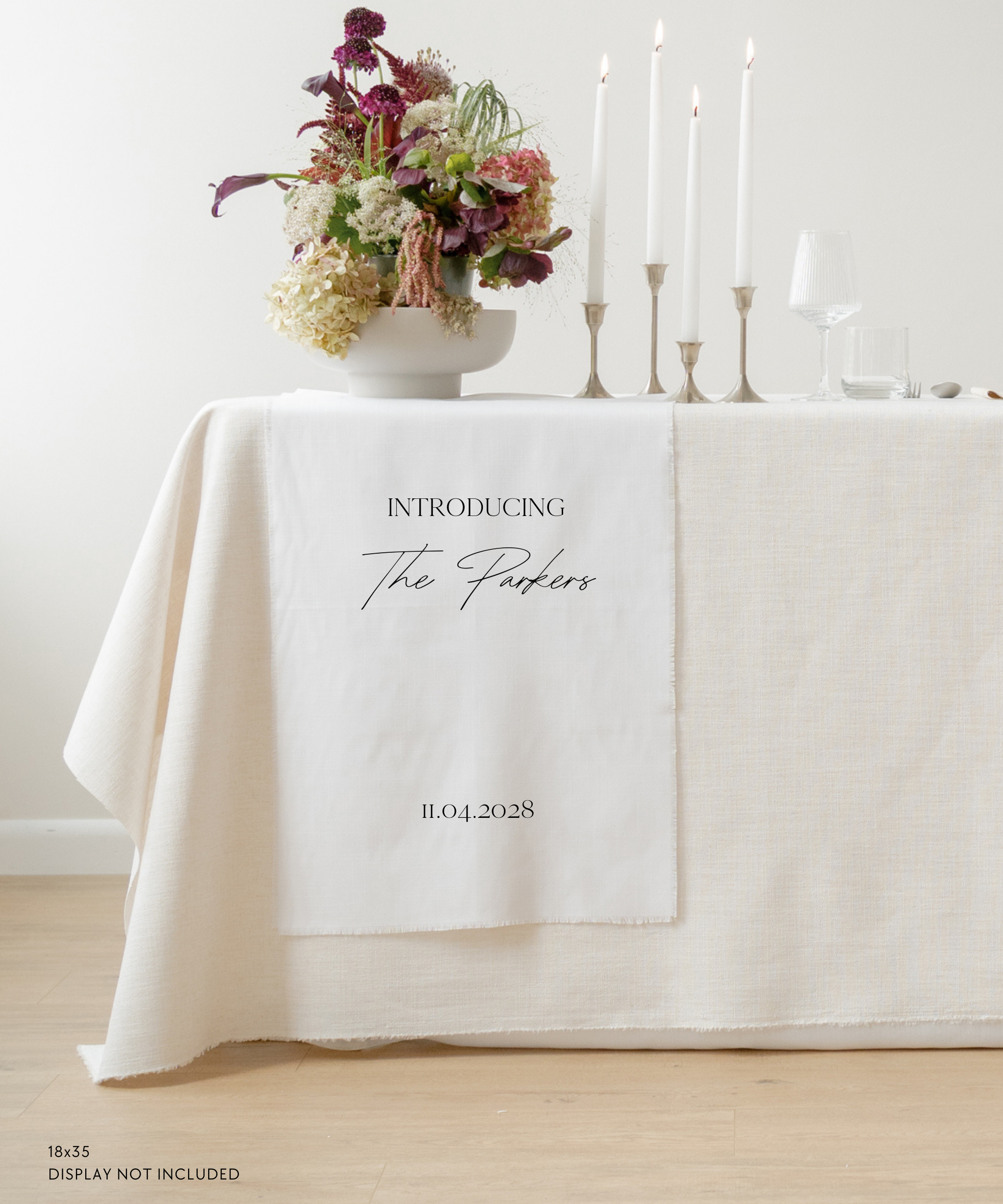 Linen Wedding Sweetheart Table Sign Introducing The Parkers