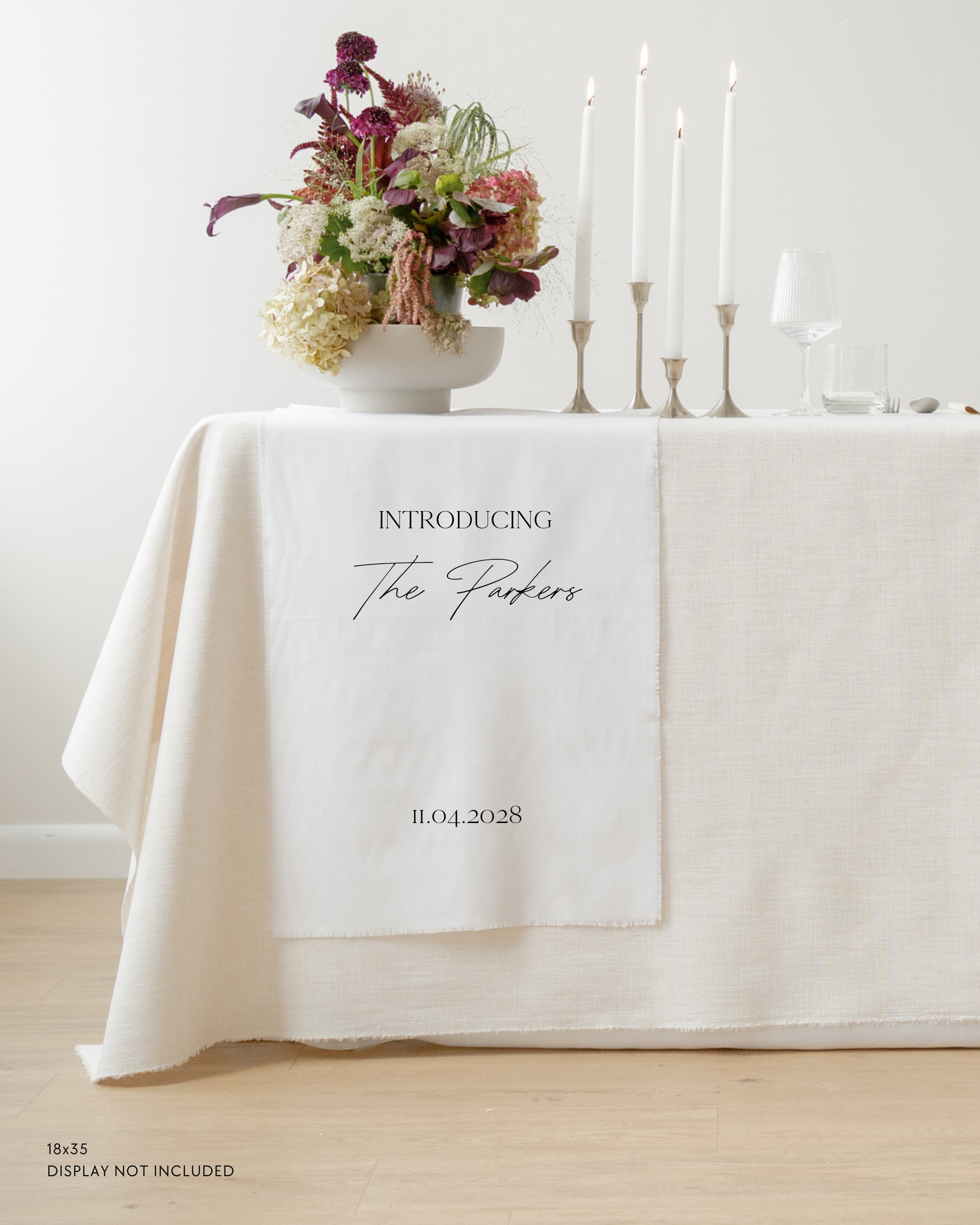 Linen Wedding Sweetheart Table Sign Introducing The Parkers