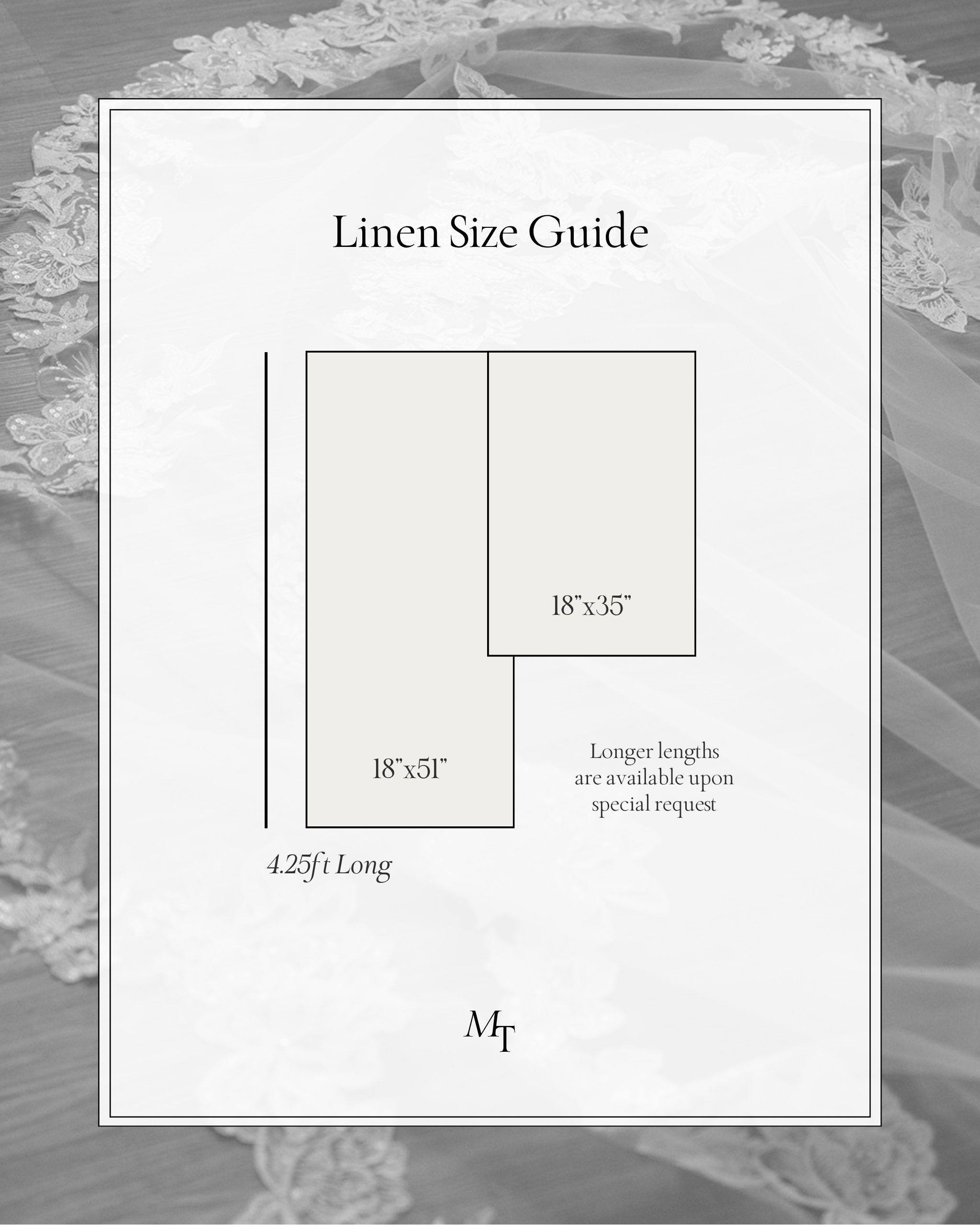 Linen Wedding Table Sign Size Guide